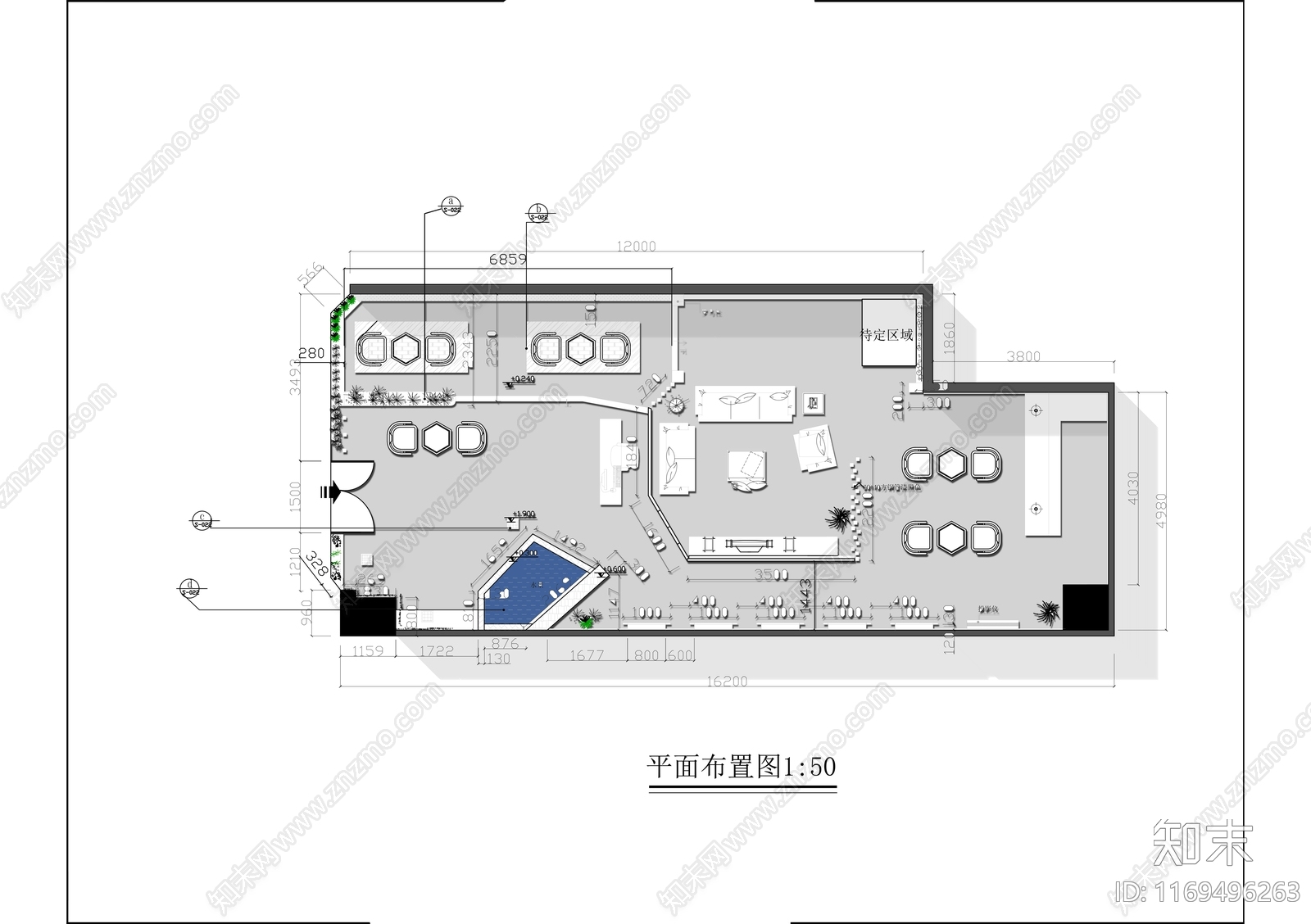 现代商场cad施工图下载【ID:1169496263】