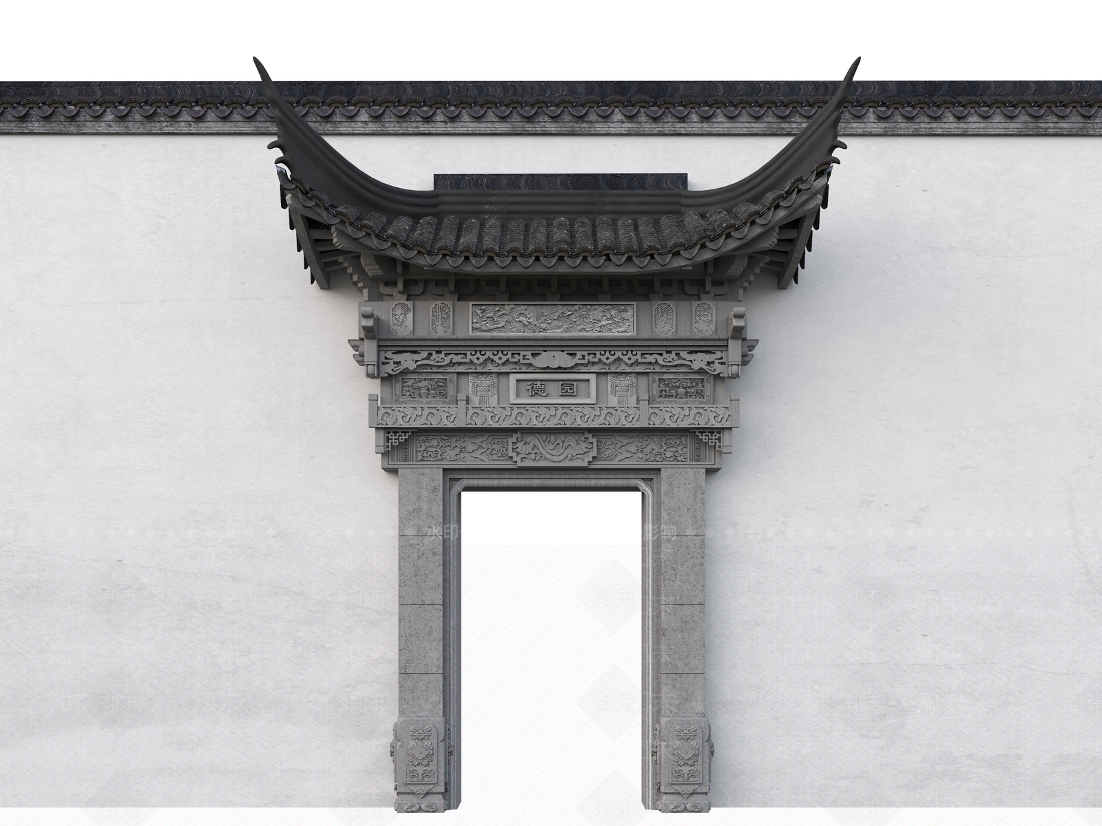 中式门头3D模型下载【ID:1169507627】