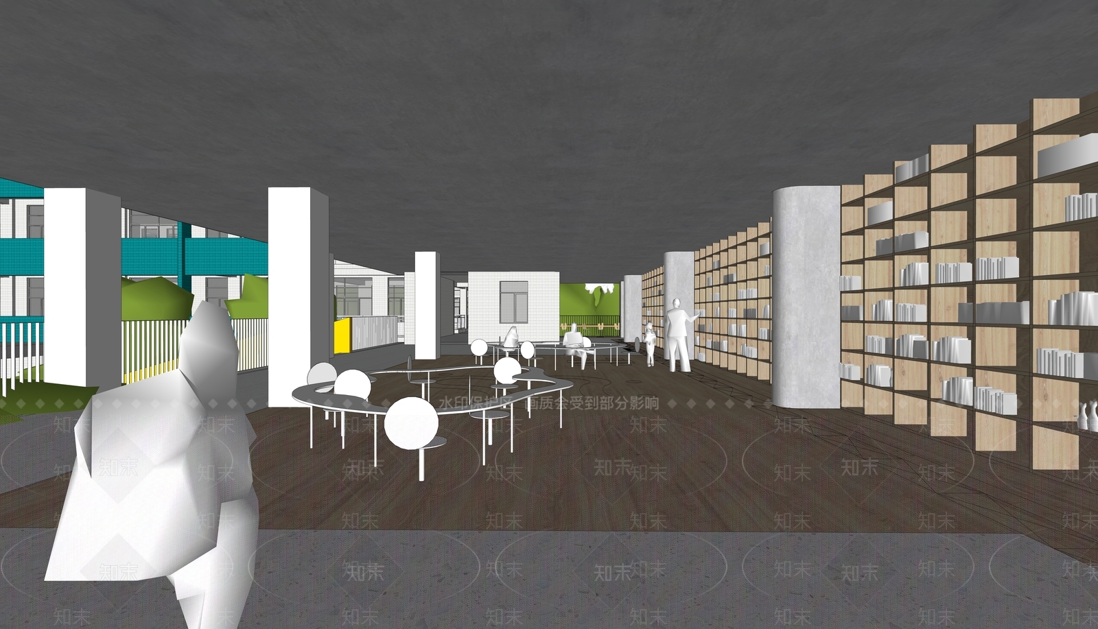 现代学校建筑SU模型下载【ID:1169500809】