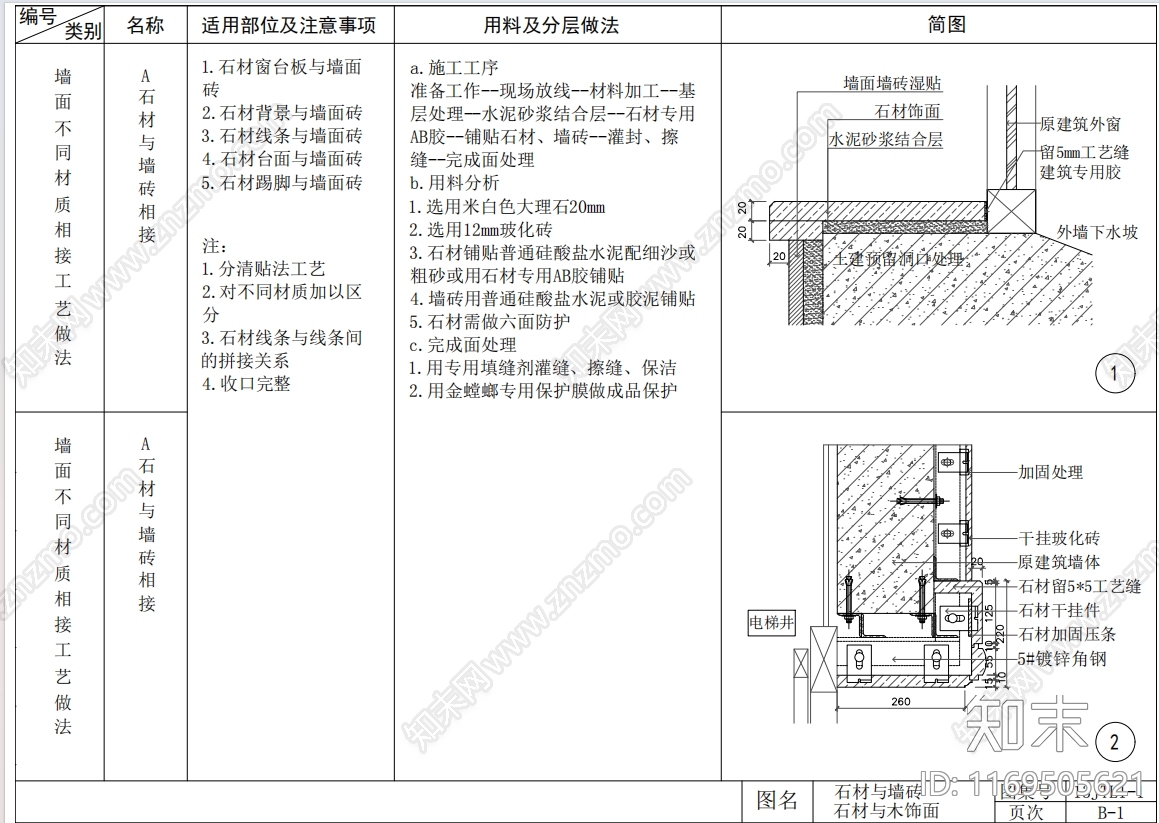 现代墙面节点cad施工图下载【ID:1169505621】