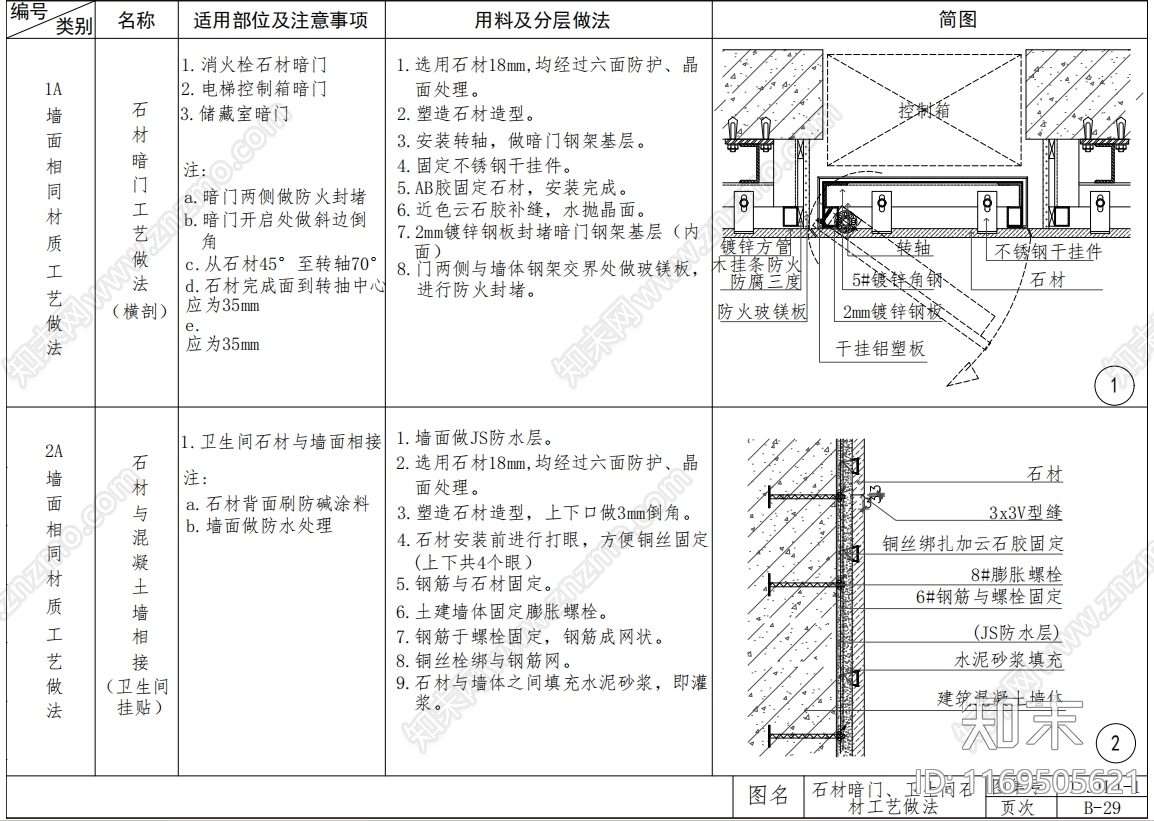 现代墙面节点cad施工图下载【ID:1169505621】