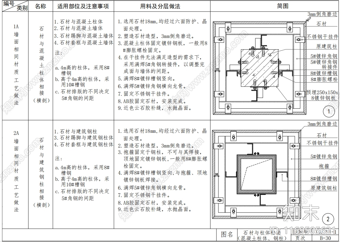 现代墙面节点cad施工图下载【ID:1169505621】