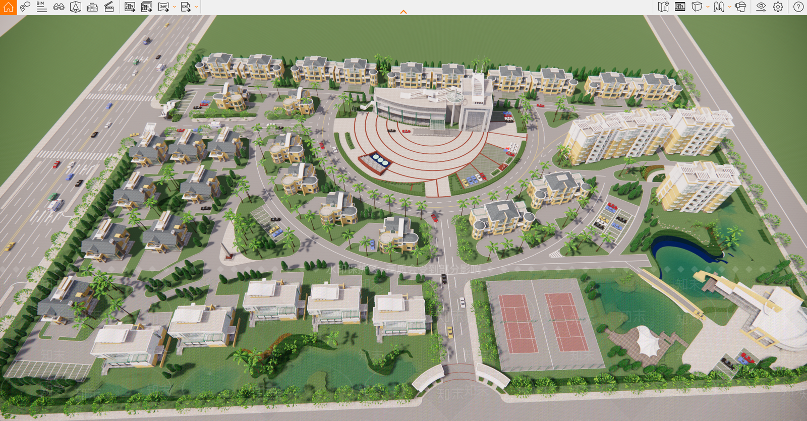 现代小区景观SU模型下载【ID:1169506865】