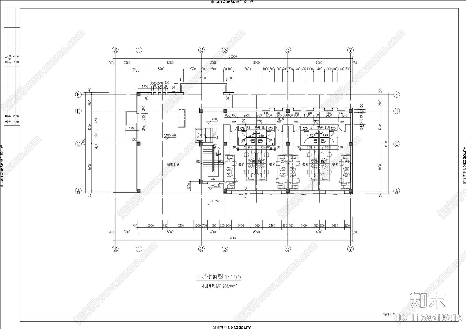 现代住宅楼建筑cad施工图下载【ID:1169510216】