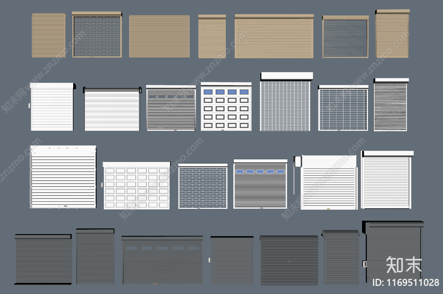 现代简约卷帘门SU模型下载【ID:1169511028】