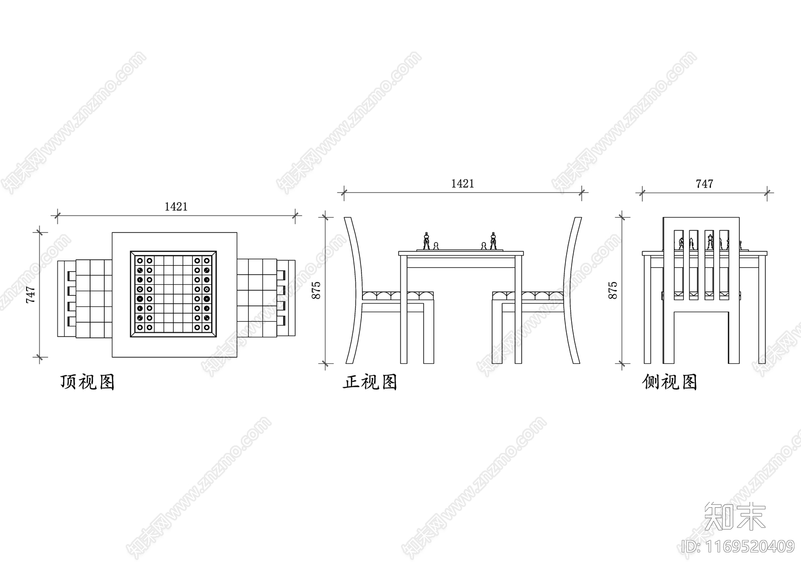 现代桌椅施工图下载【ID:1169520409】
