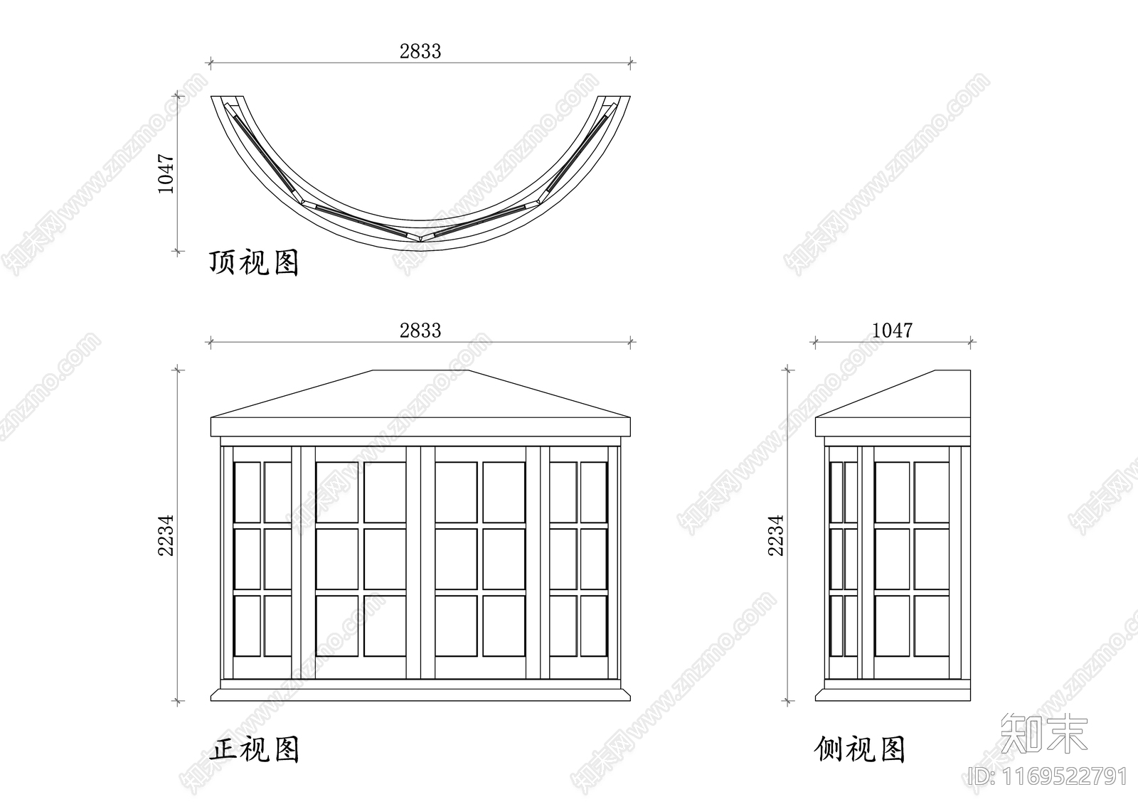 现代窗cad施工图下载【ID:1169522791】