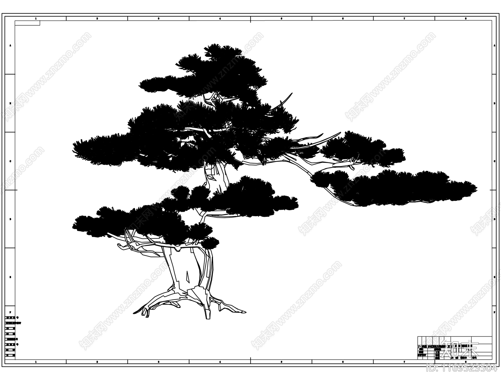 现代新中式树施工图下载【ID:1169523504】