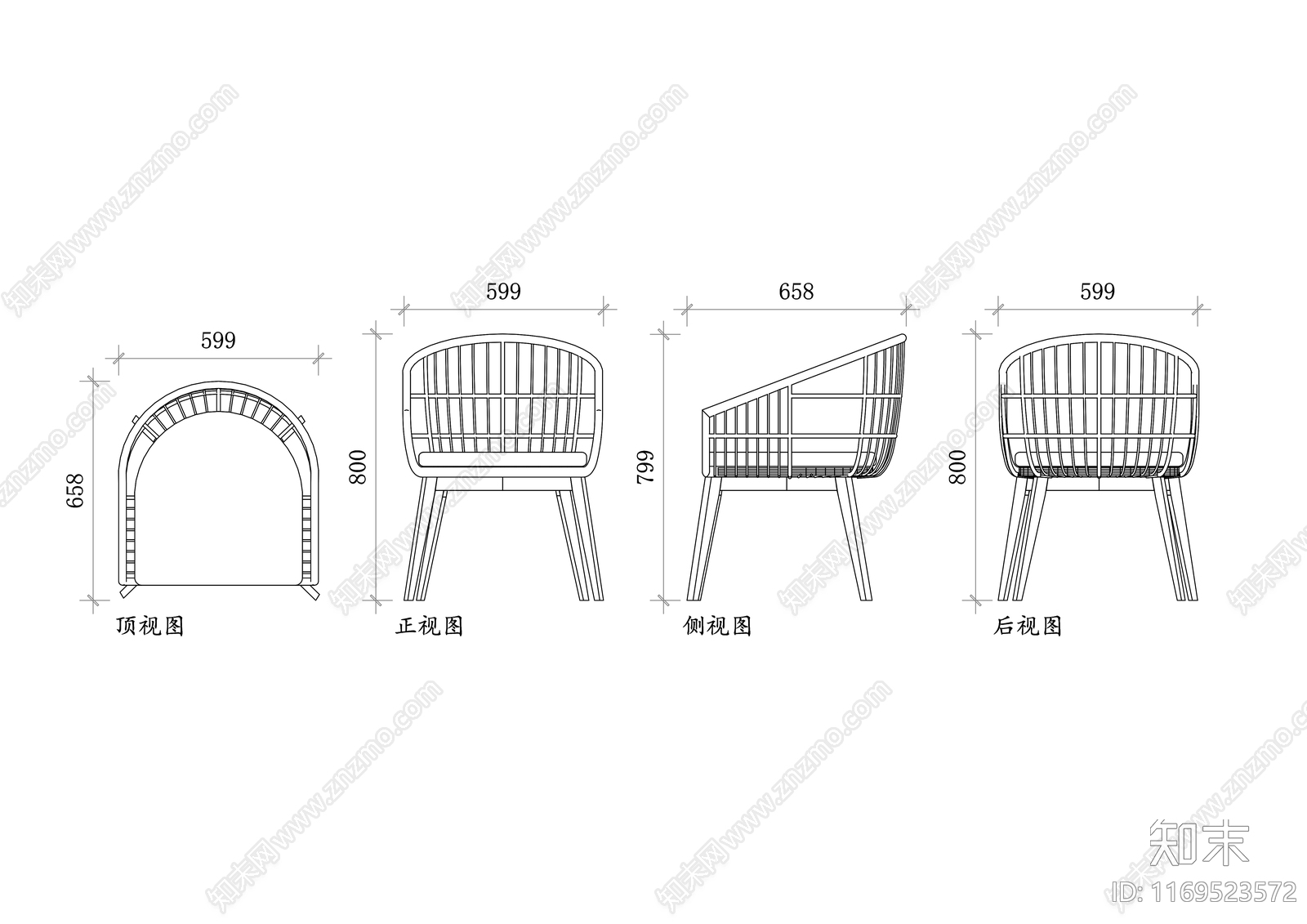 现代椅子cad施工图下载【ID:1169523572】