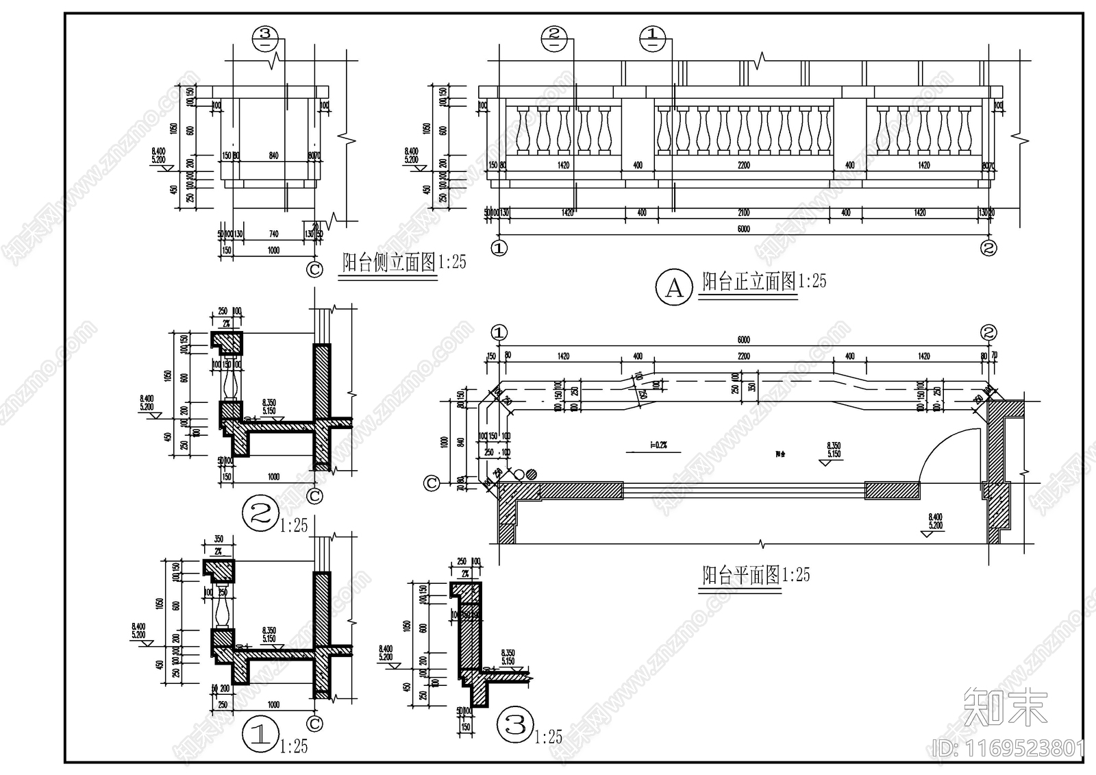 现代别墅建筑cad施工图下载【ID:1169523801】