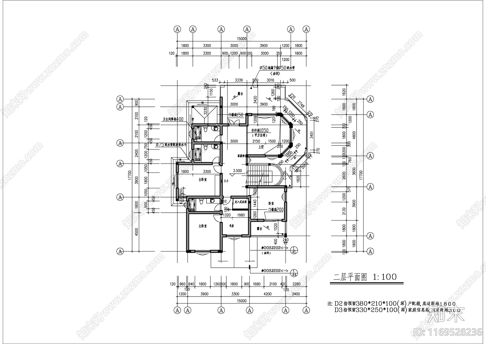 现代别墅建筑cad施工图下载【ID:1169528236】