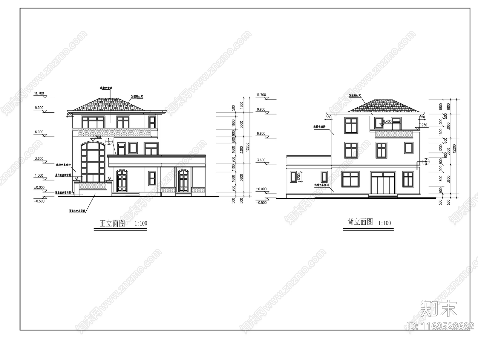 现代别墅建筑cad施工图下载【ID:1169528682】