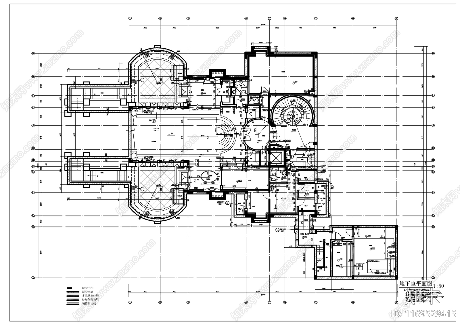 现代别墅建筑cad施工图下载【ID:1169529415】