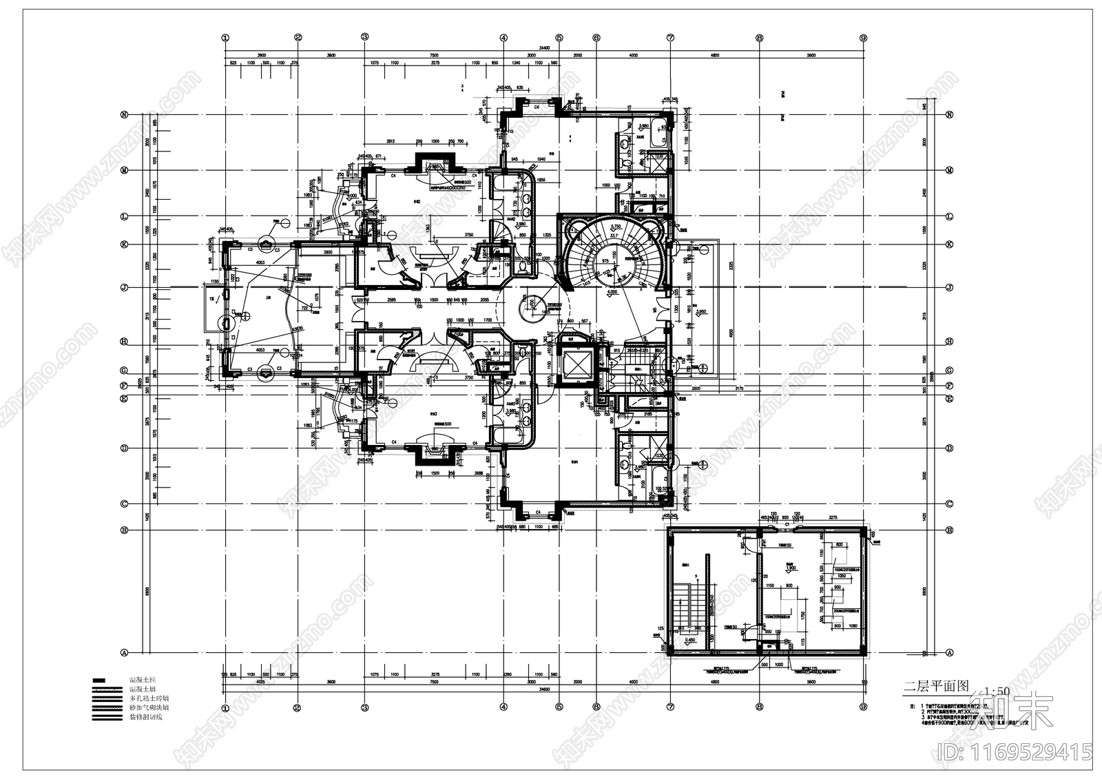 现代别墅建筑cad施工图下载【ID:1169529415】