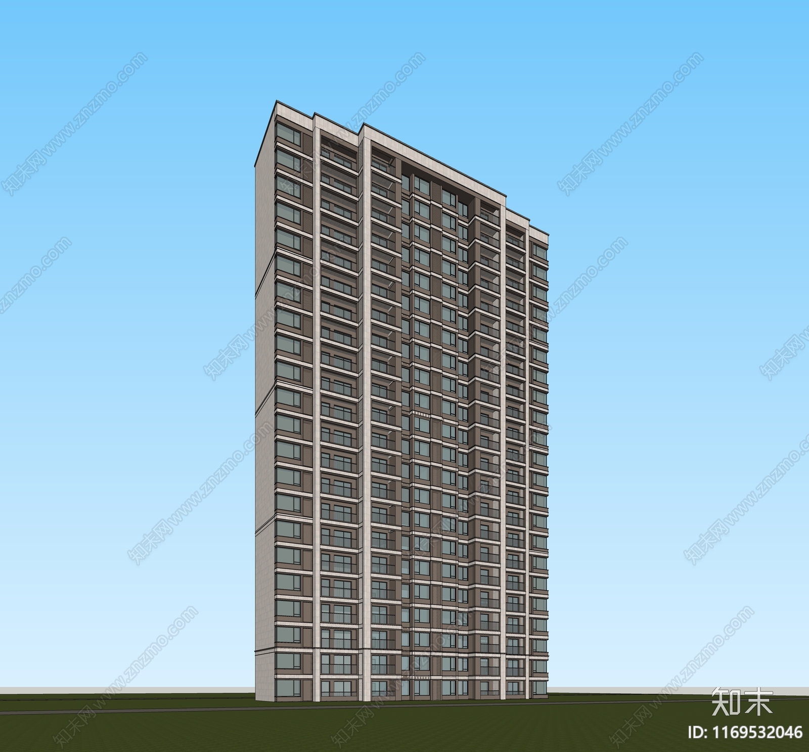 现代高层住宅SU模型下载【ID:1169532046】