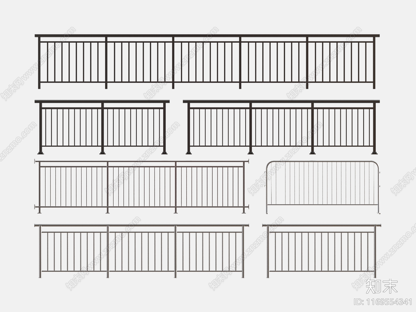 现代围栏护栏SU模型下载【ID:1169554341】