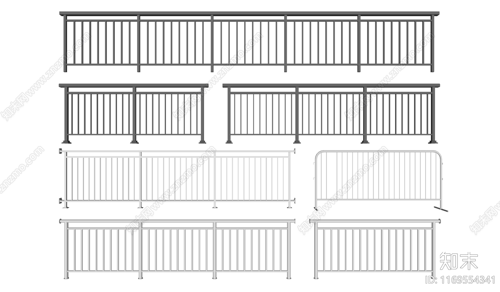 现代围栏护栏SU模型下载【ID:1169554341】