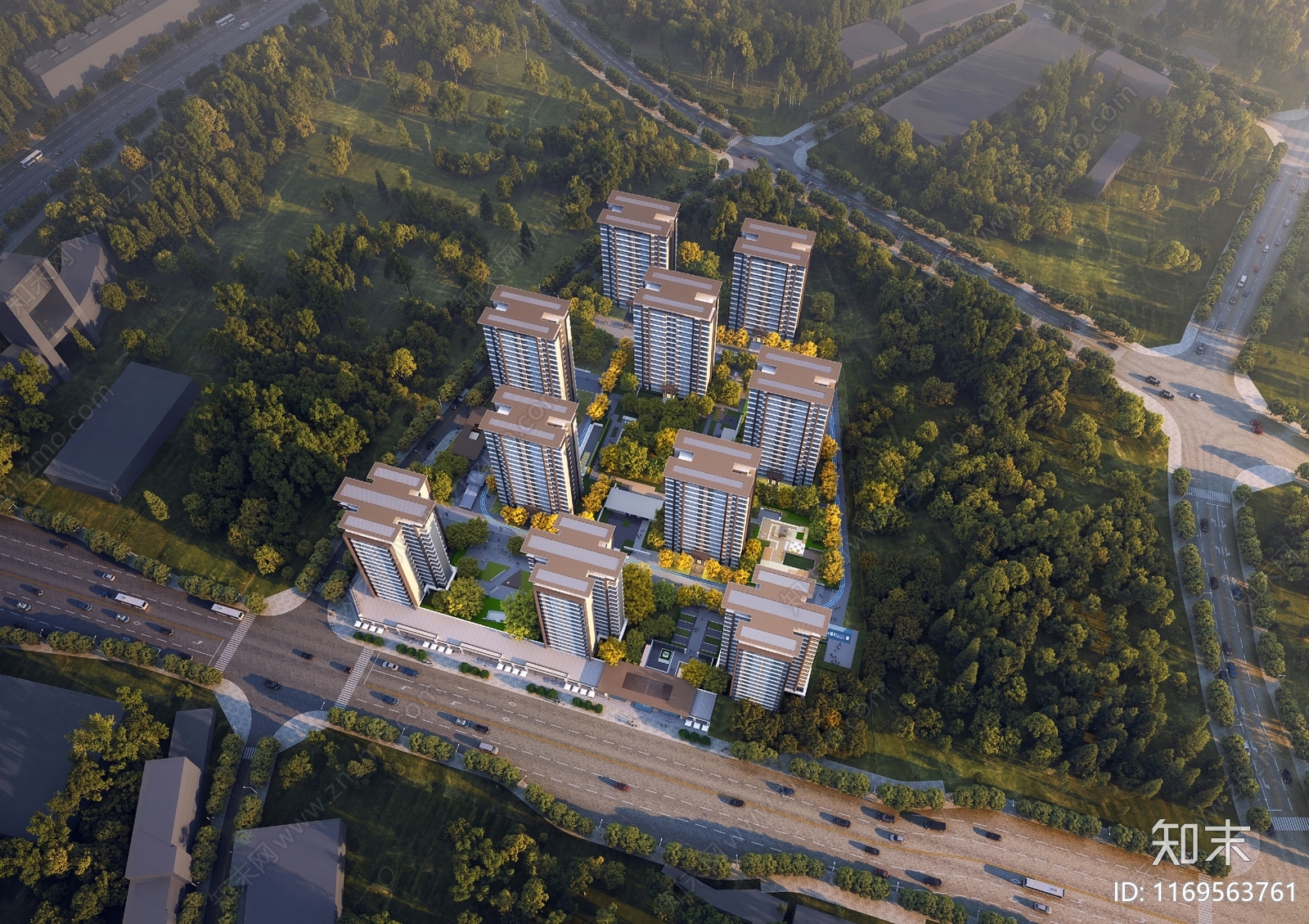 现代小区建筑下载【ID:1169563761】