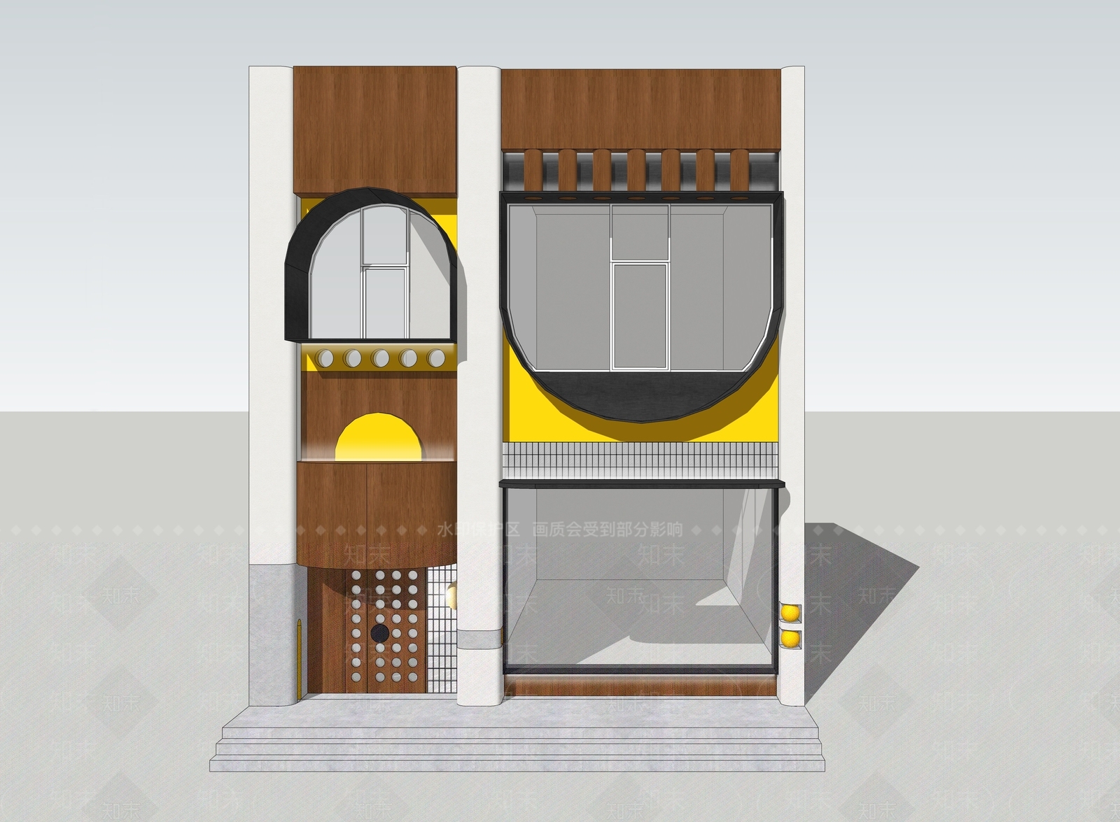 原木日式甜品面包店SU模型下载【ID:1169568817】