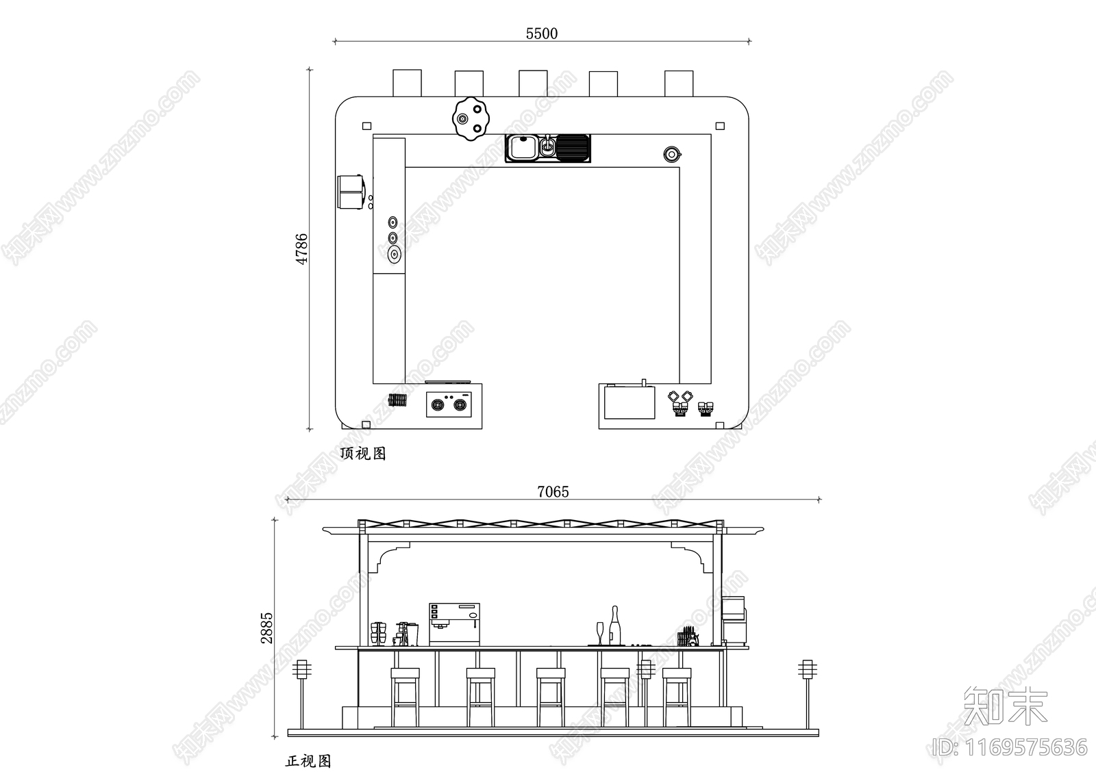 现代酒吧cad施工图下载【ID:1169575636】