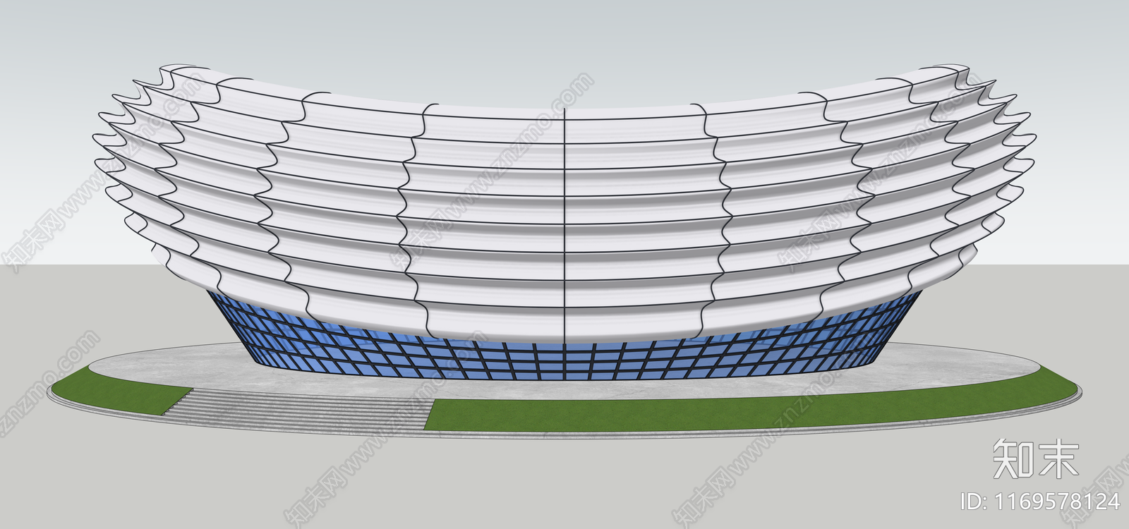 现代体育建筑SU模型下载【ID:1169578124】