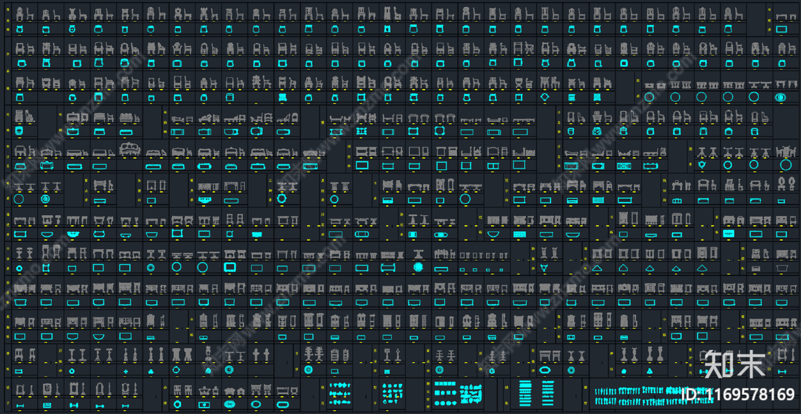 欧式综合家具图库施工图下载【ID:1169578169】