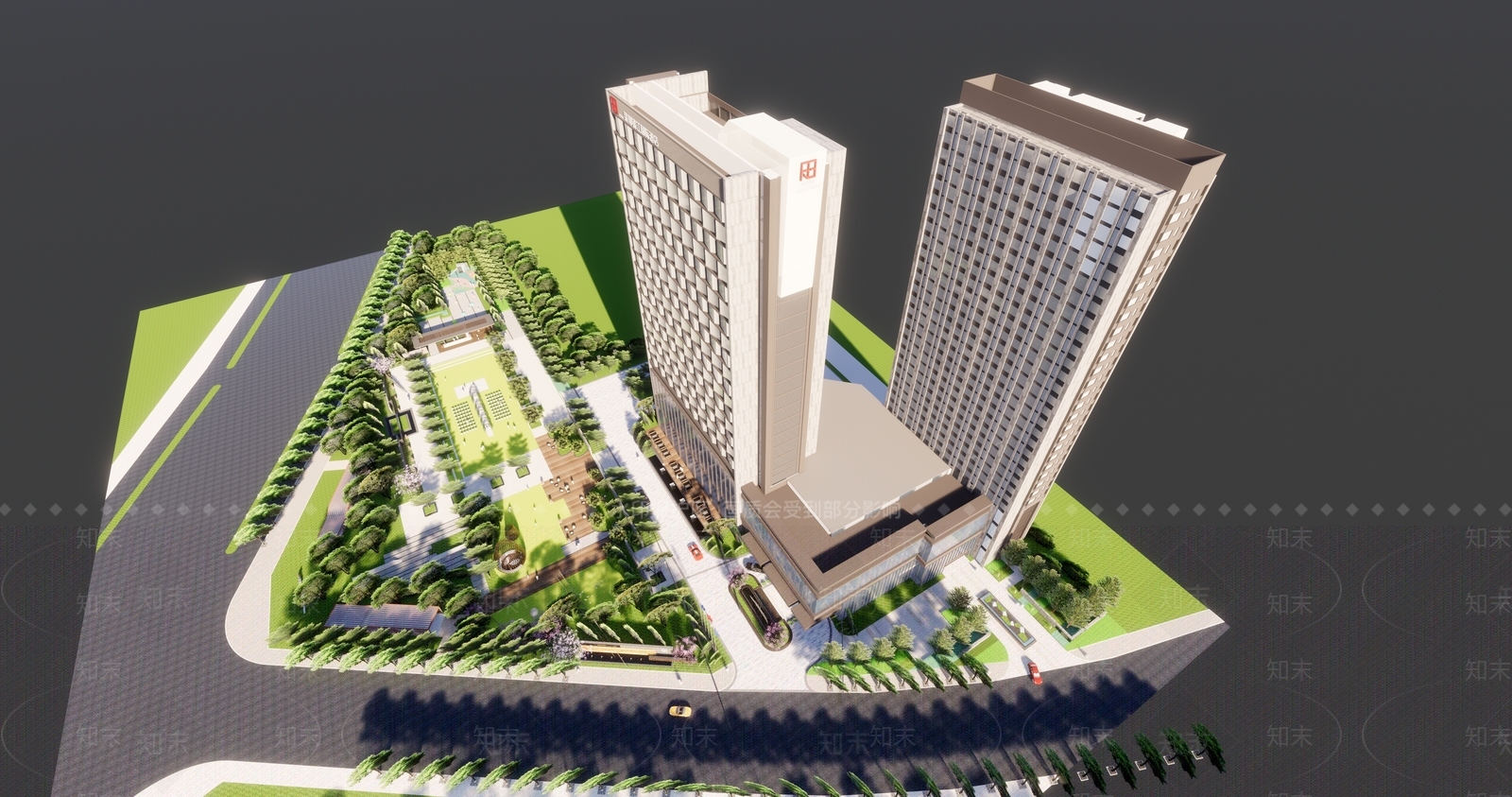 现代酒店建筑SU模型下载【ID:1169585040】