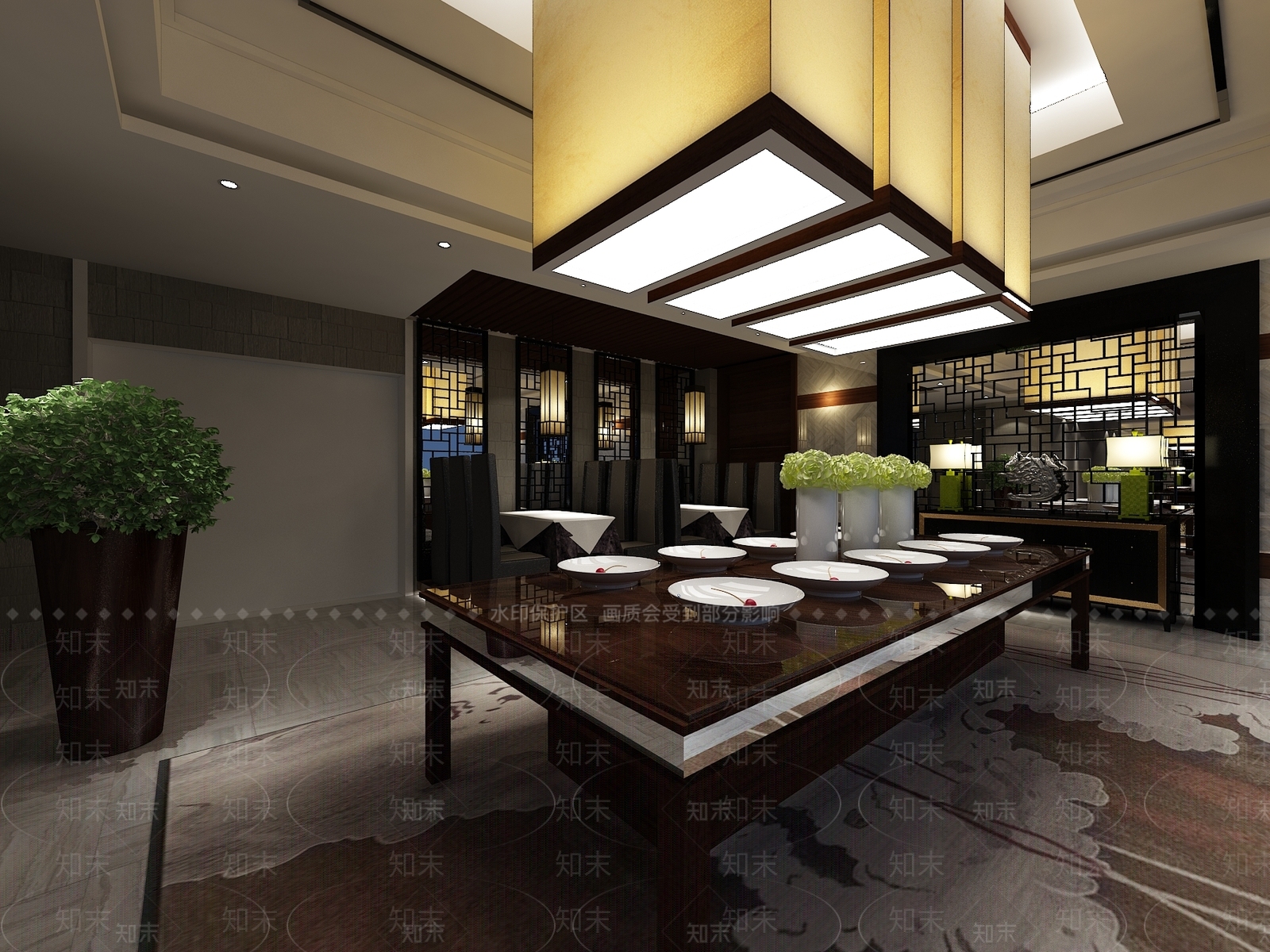 新中式自助餐厅3D模型下载【ID:1169585338】