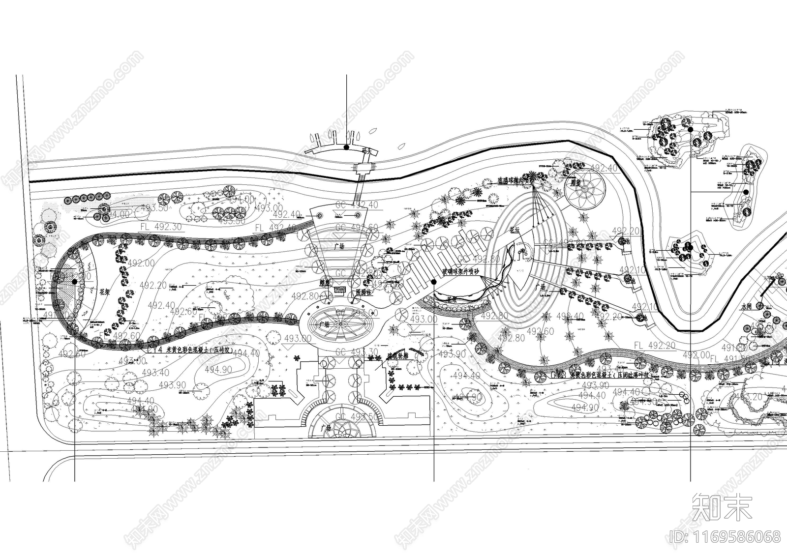 景观平面图cad施工图下载【ID:1169586068】
