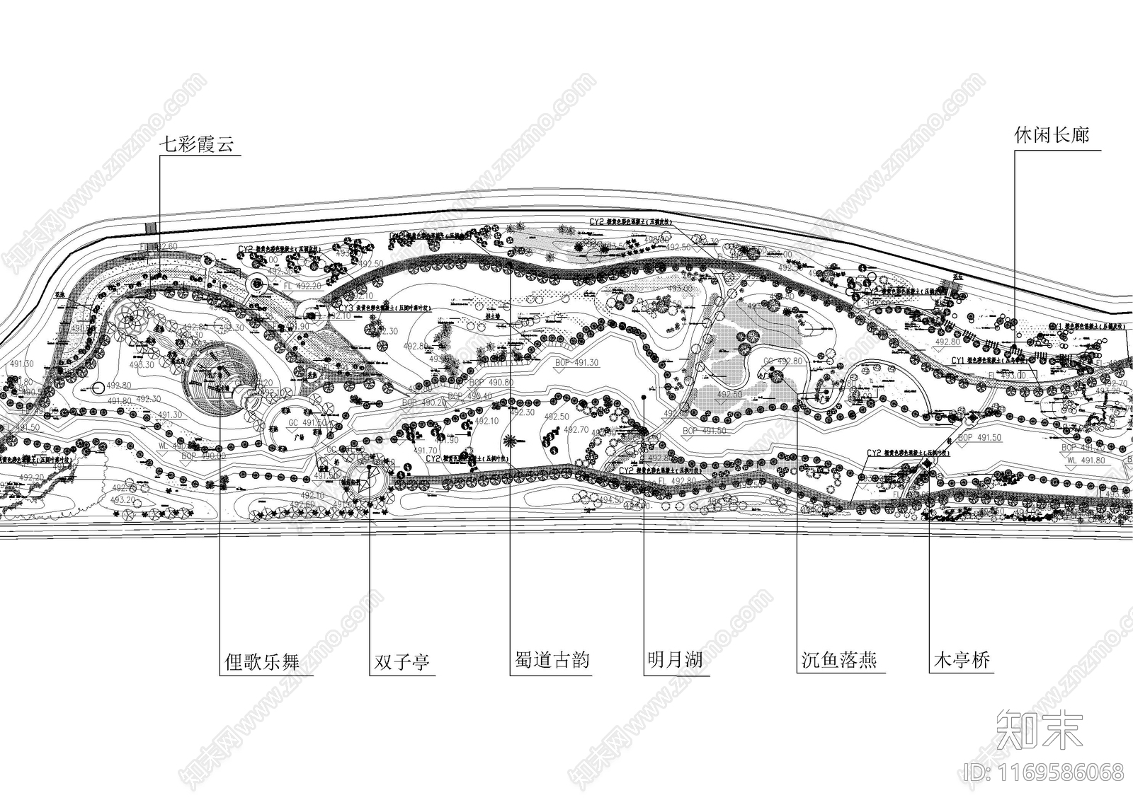 景观平面图cad施工图下载【ID:1169586068】