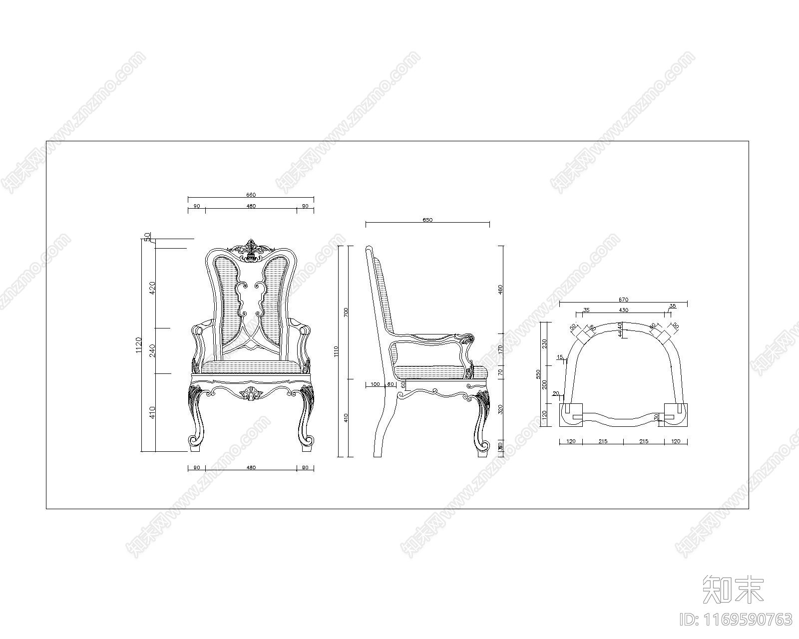 欧式椅子施工图下载【ID:1169590763】
