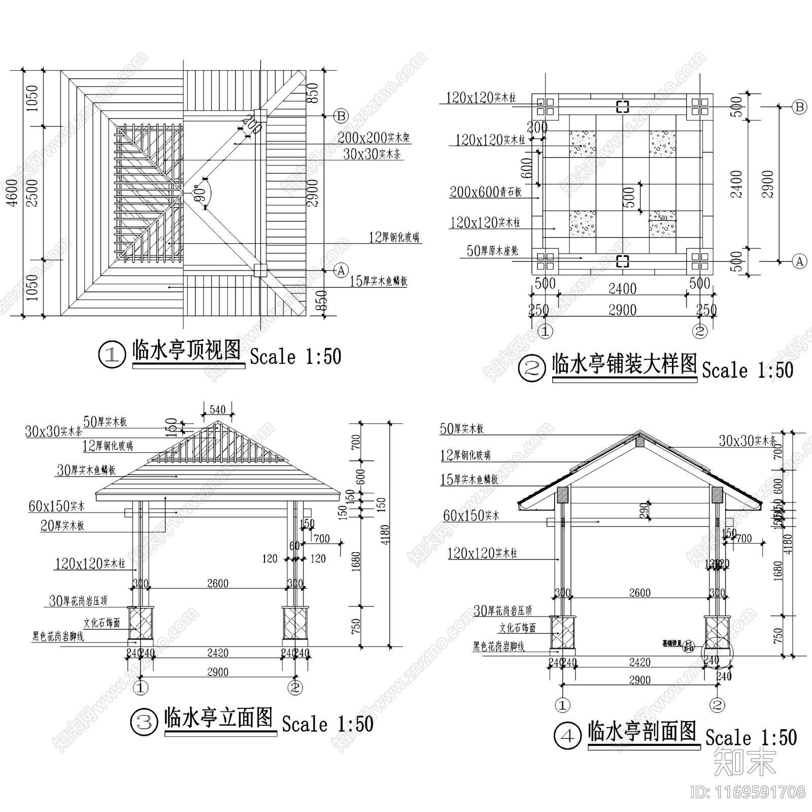 现代欧式亭子cad施工图下载【ID:1169591708】