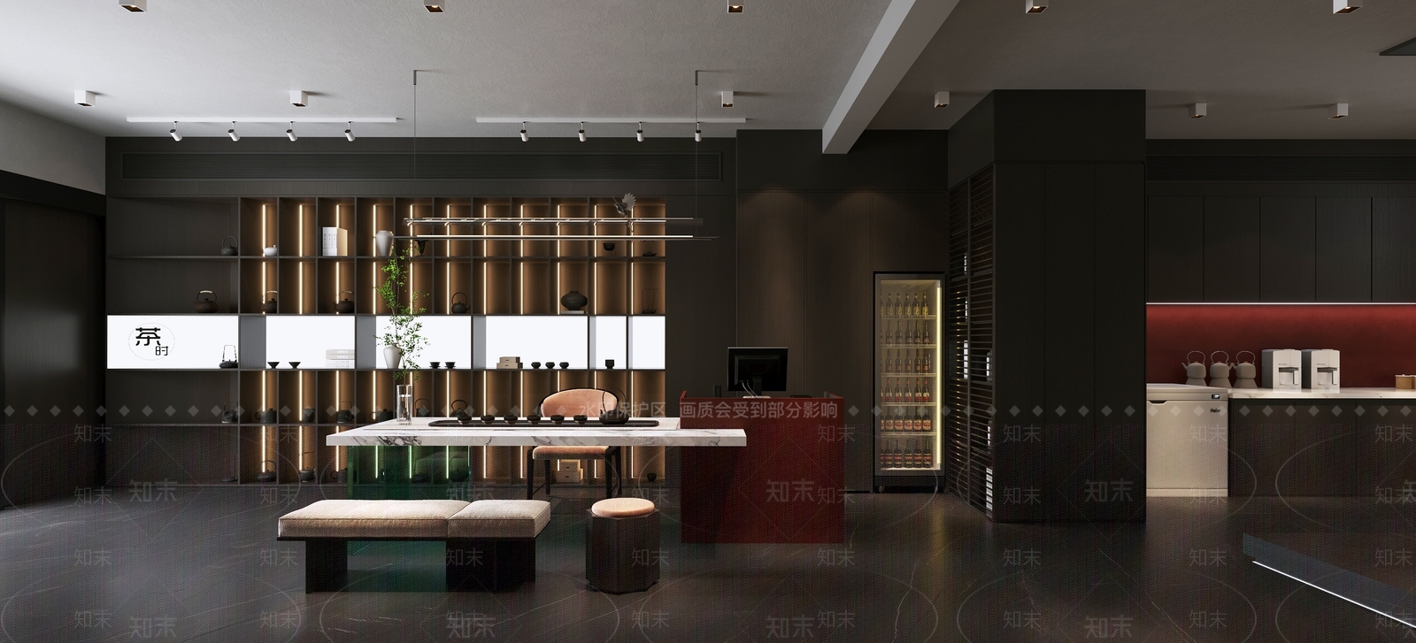 现代新中式茶叶店3D模型下载【ID:1169593084】