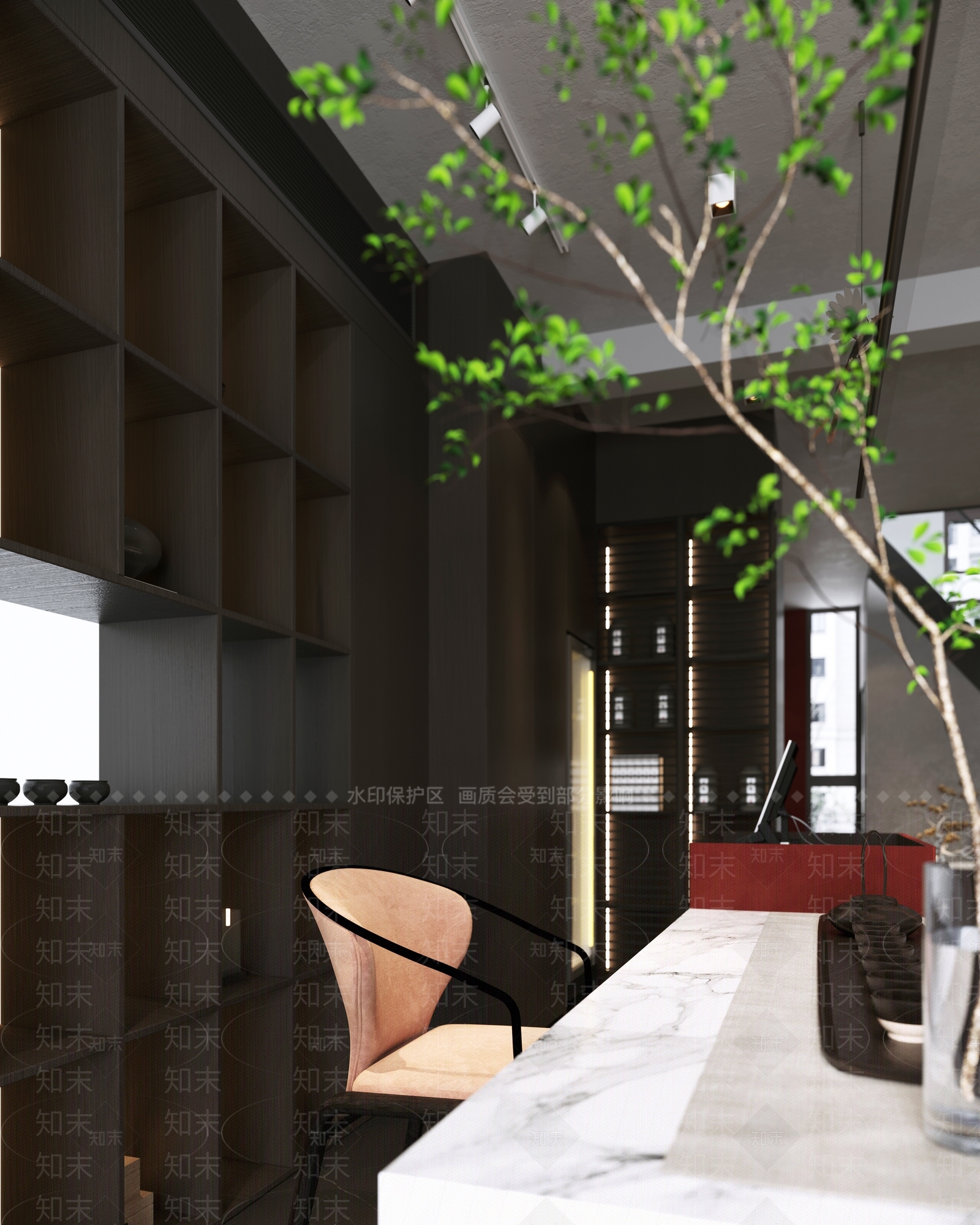 现代新中式茶叶店3D模型下载【ID:1169593084】