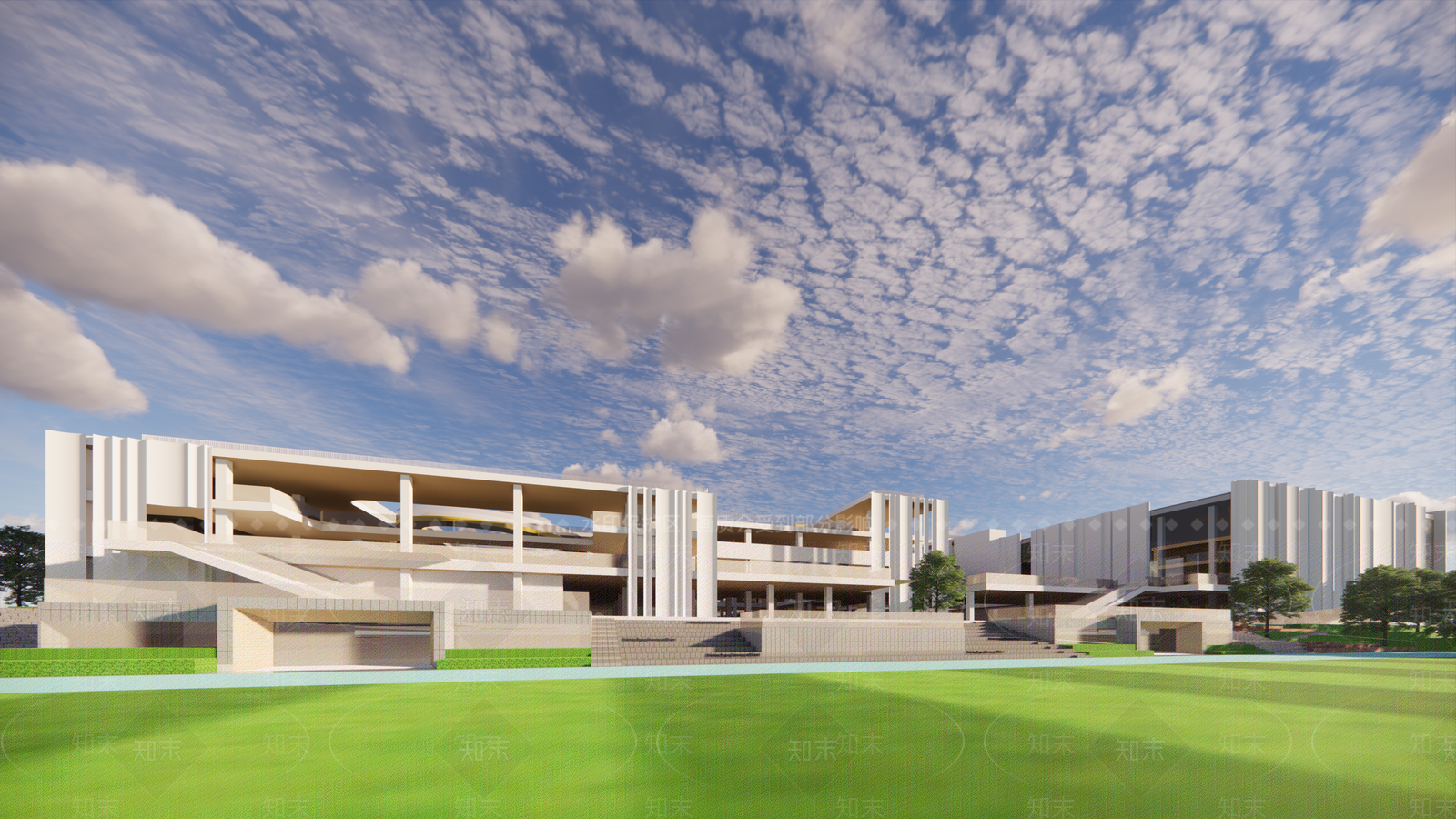 现代学校建筑SU模型下载【ID:1169596570】