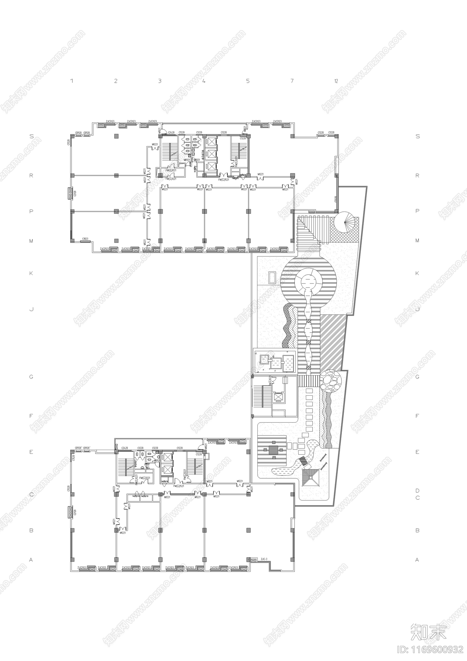 现代屋顶花园cad施工图下载【ID:1169600932】