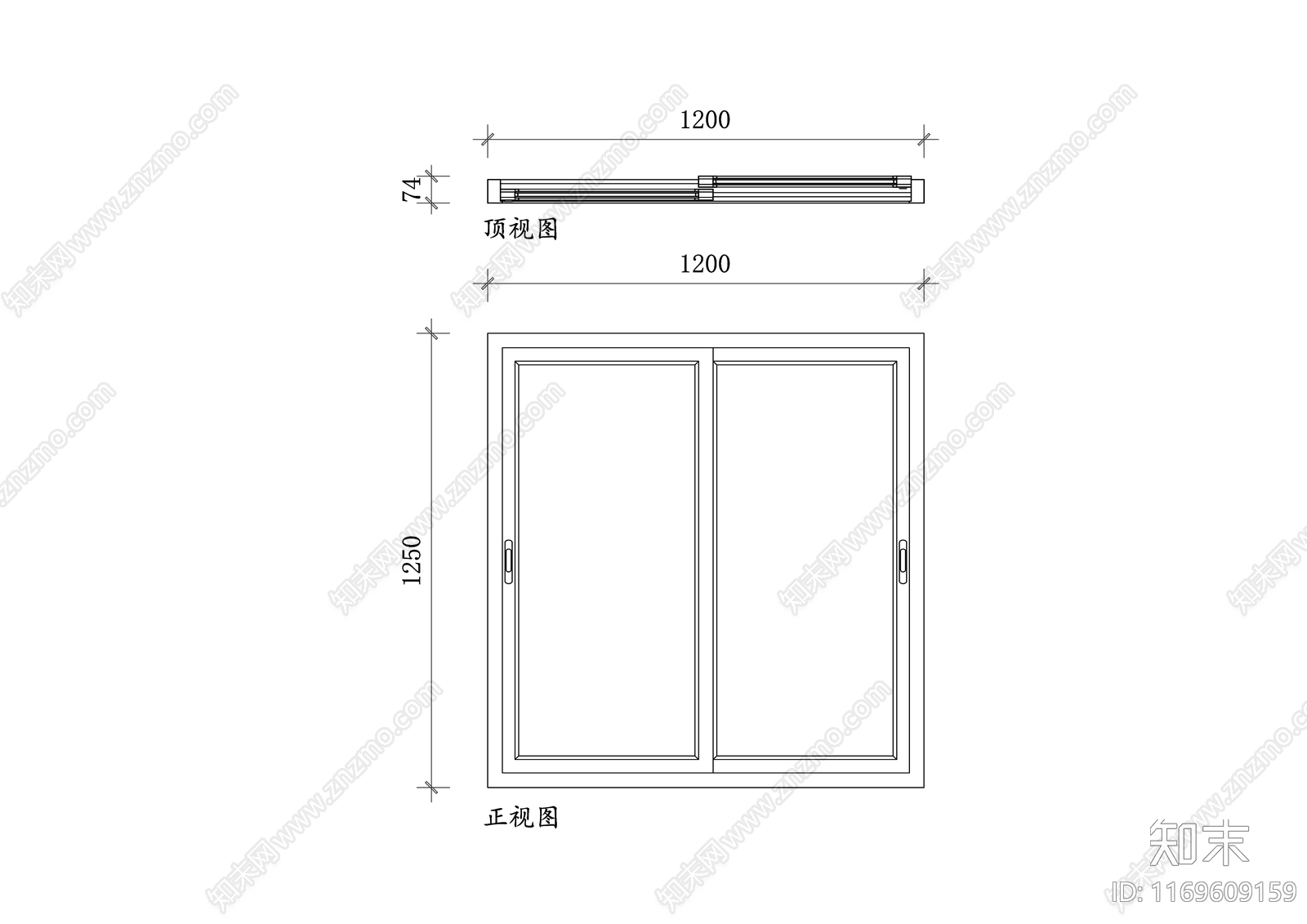 现代窗施工图下载【ID:1169609159】