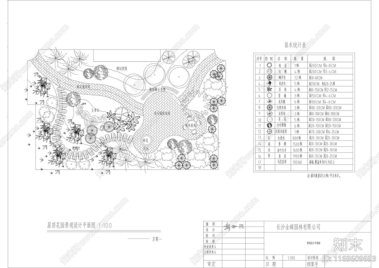 现代屋顶花园cad施工图下载【ID:1169609693】