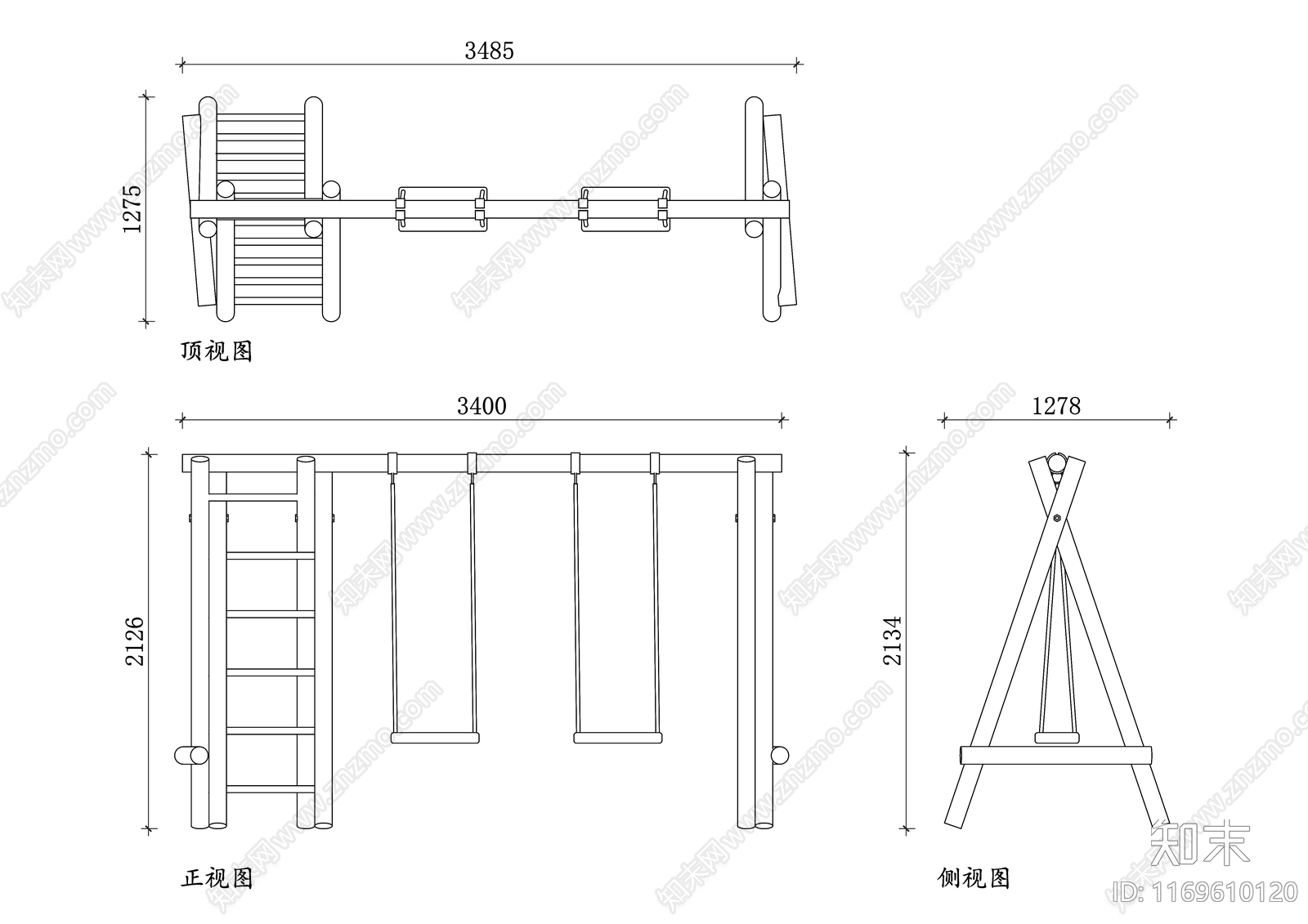 现代庭院cad施工图下载【ID:1169610120】
