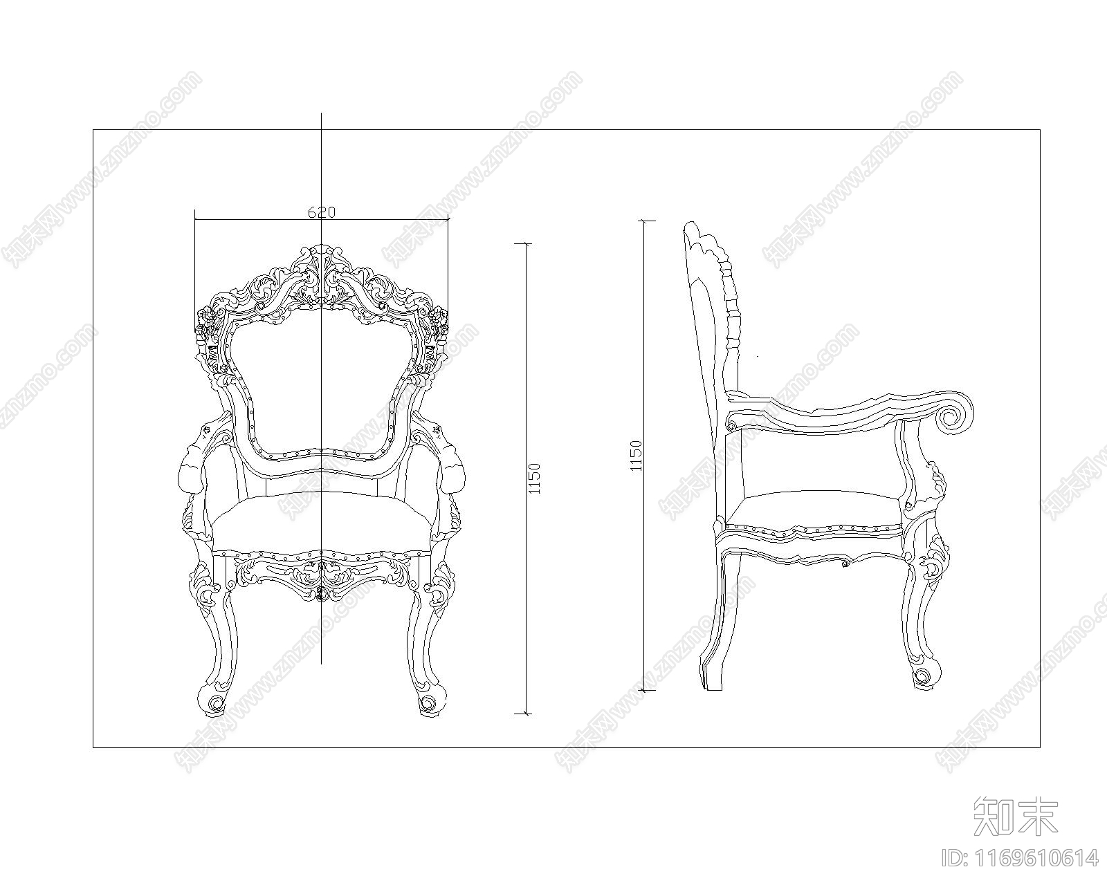 北欧椅子施工图下载【ID:1169610614】