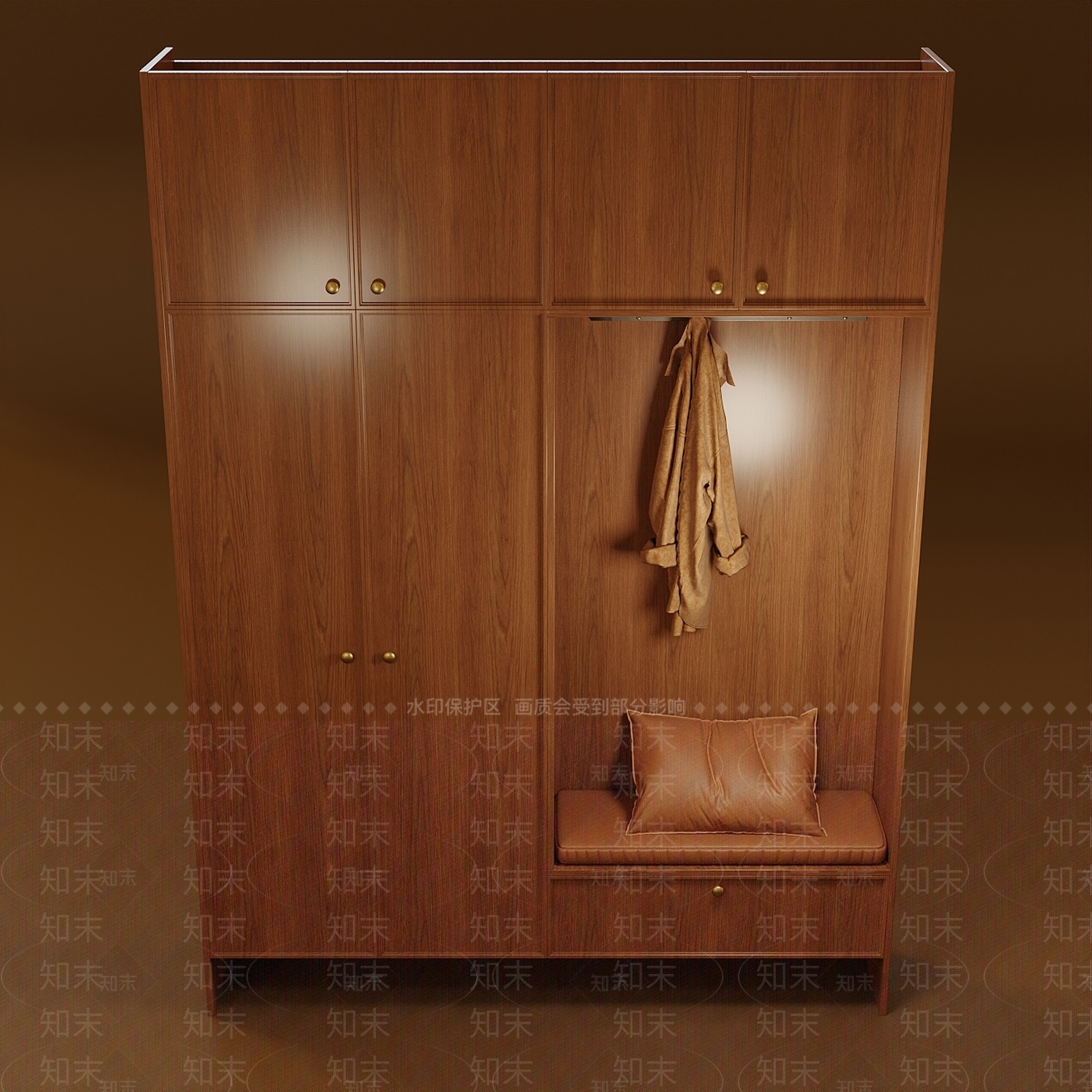 复古中古鞋柜3D模型下载【ID:1169613036】