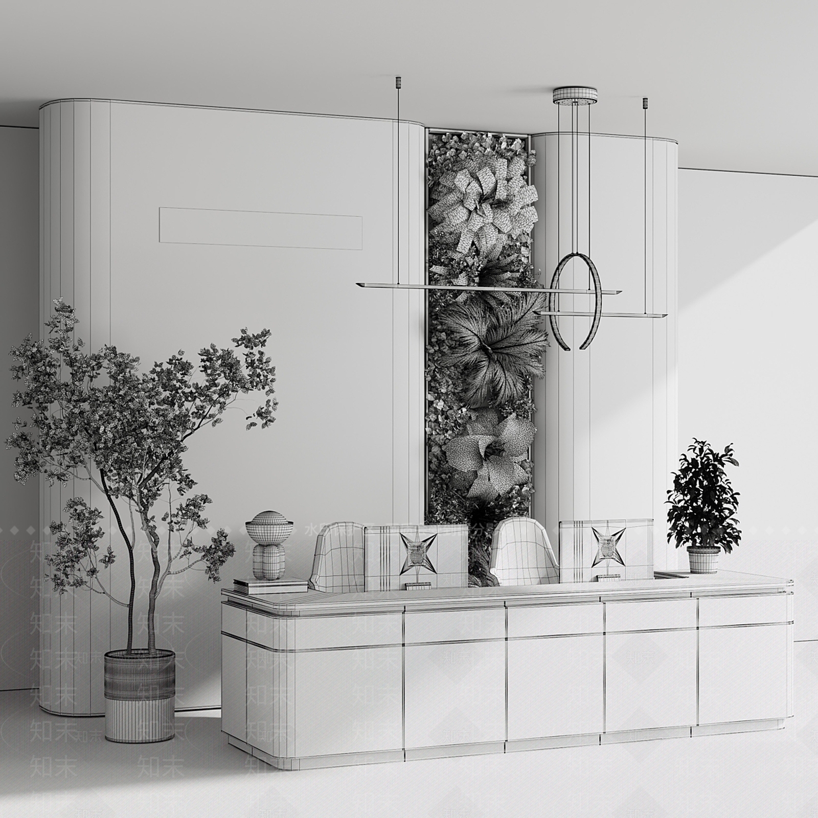 办公桌椅3D模型下载【ID:1169616473】
