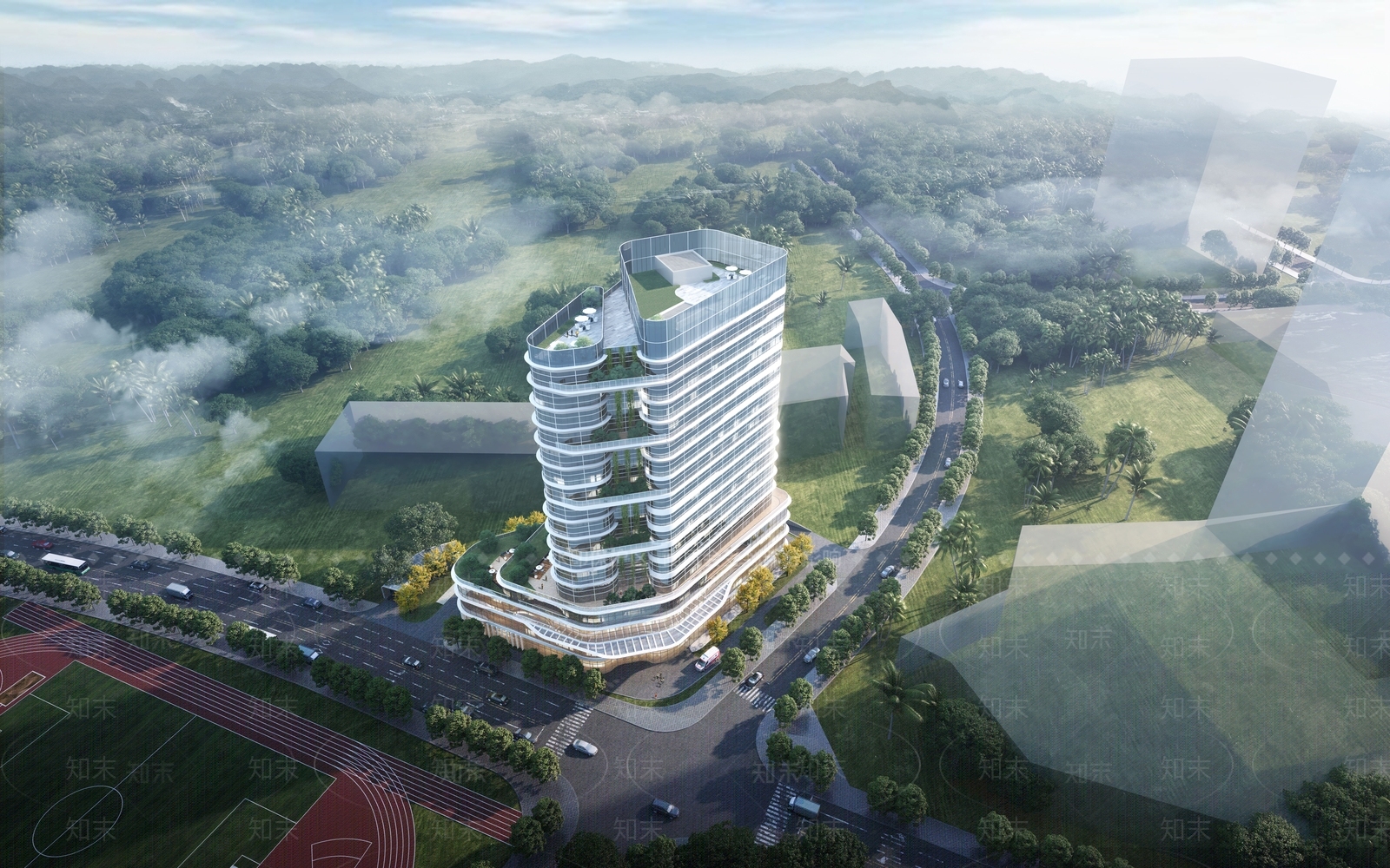 现代医院建筑SU模型下载【ID:1169618768】