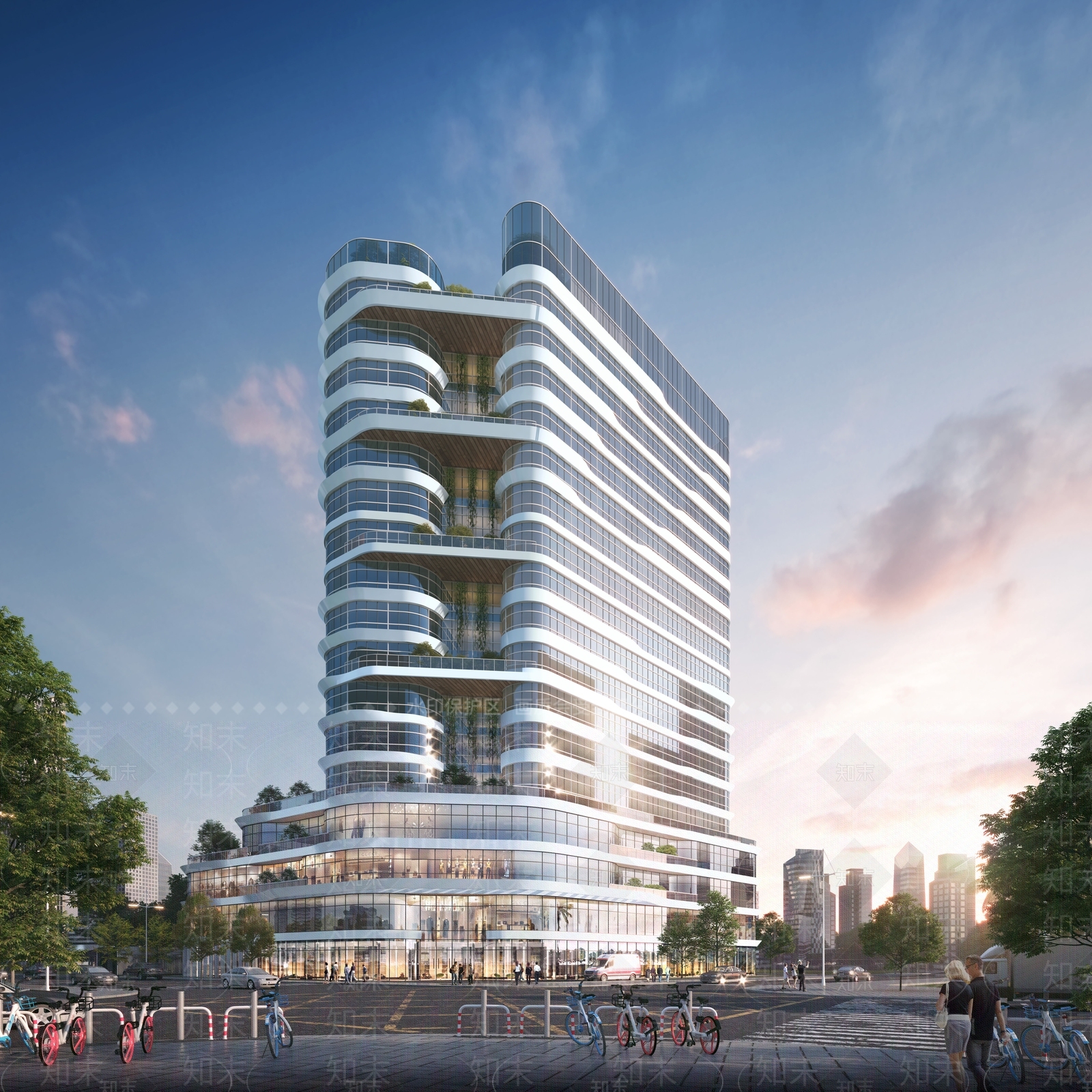 现代医院建筑SU模型下载【ID:1169618768】