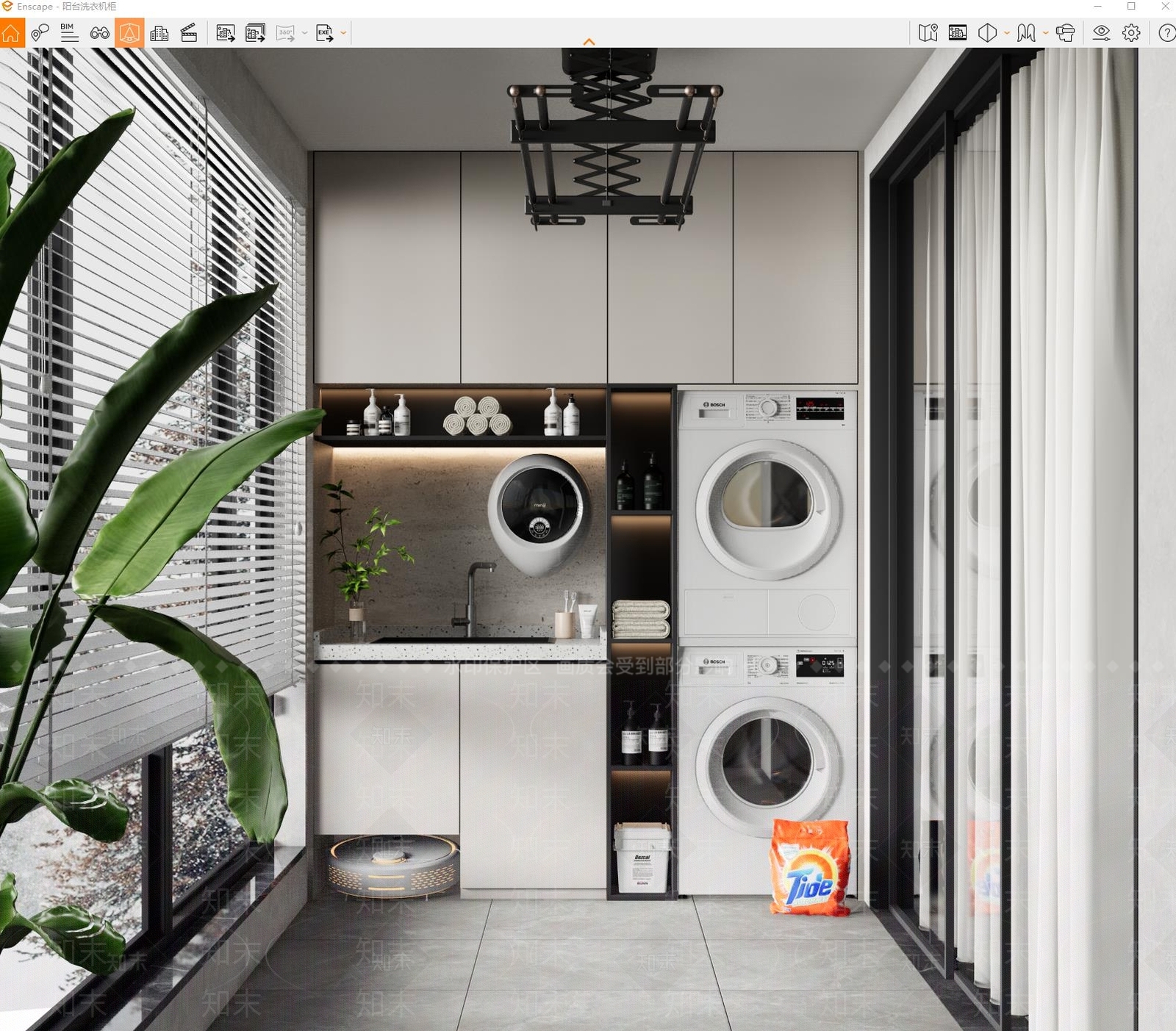 现代家居阳台SU模型下载【ID:1169622516】