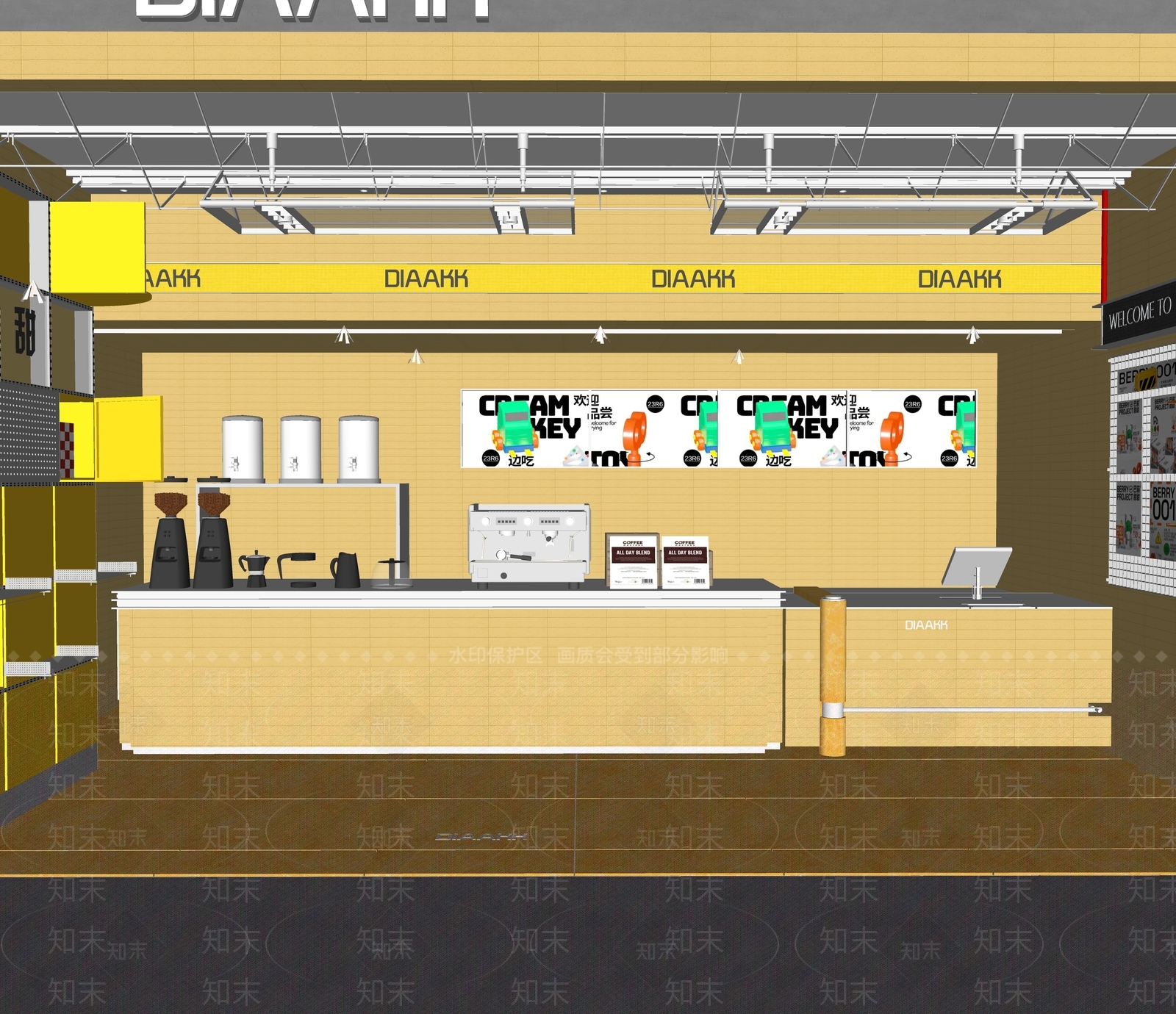 现代奶茶店SU模型下载【ID:1169622914】