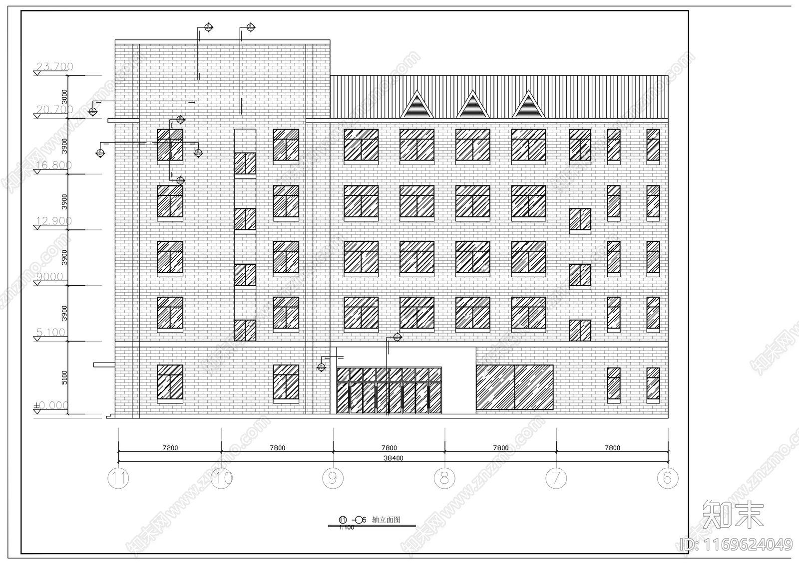 现代图书馆cad施工图下载【ID:1169624049】