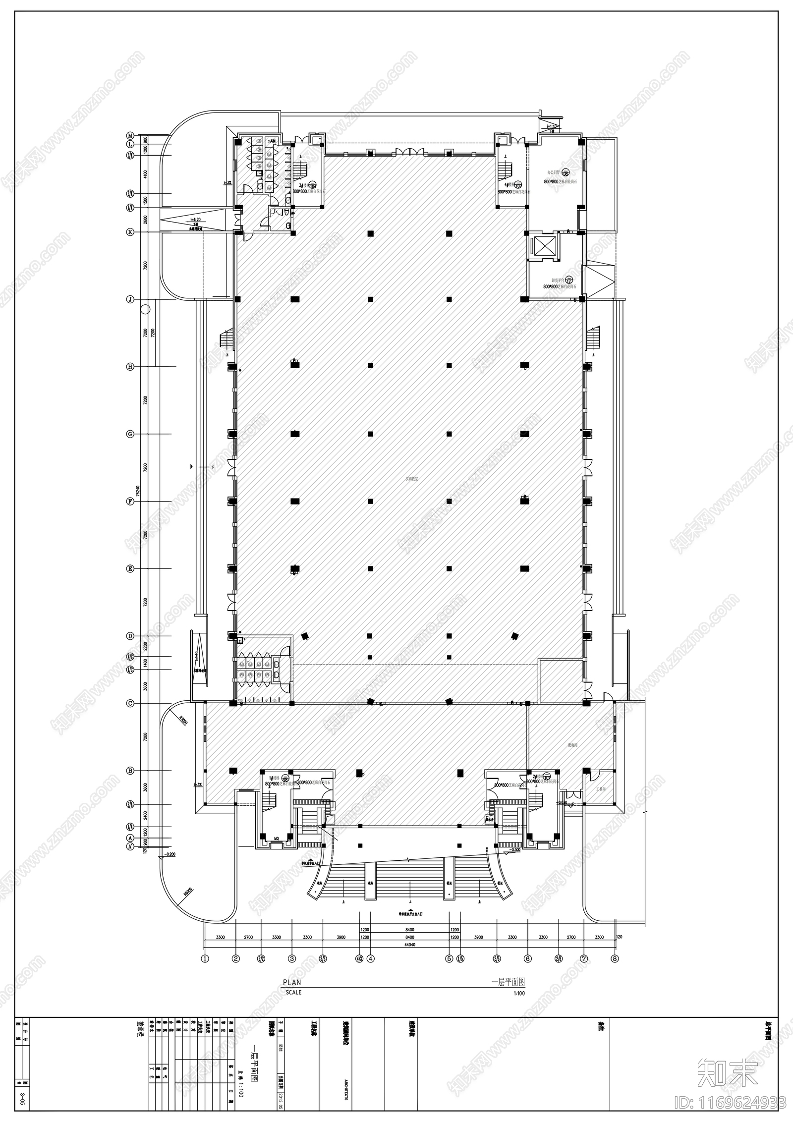 现代学校cad施工图下载【ID:1169624933】