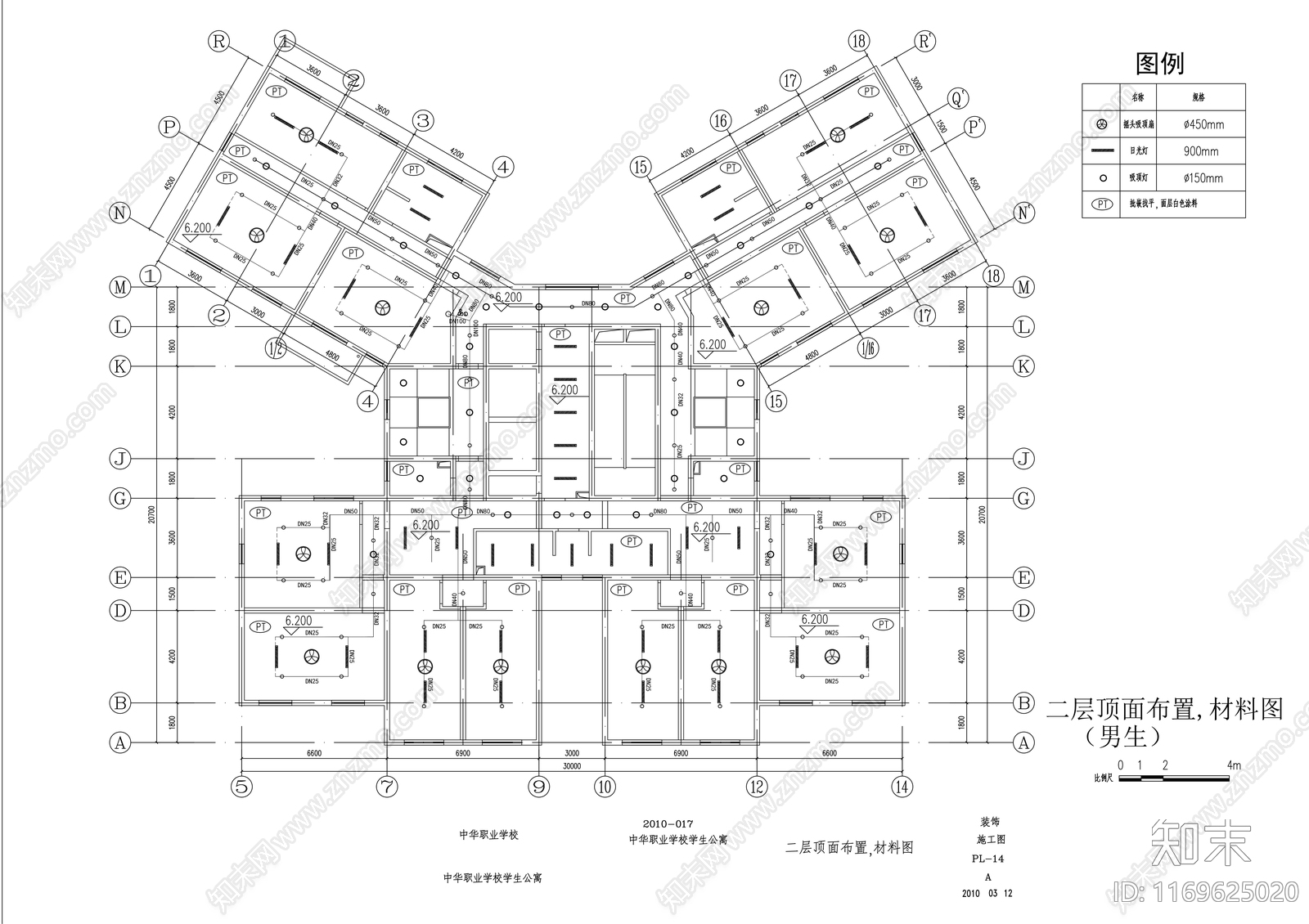 现代宿舍cad施工图下载【ID:1169625020】