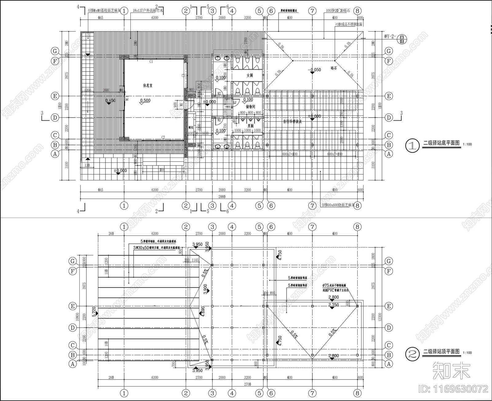 现代廊架cad施工图下载【ID:1169630072】